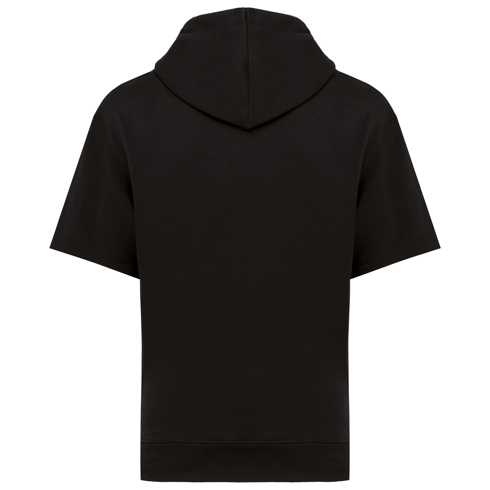 Duurzame sweater met capuchon en korte afhangende mouwen French Terry