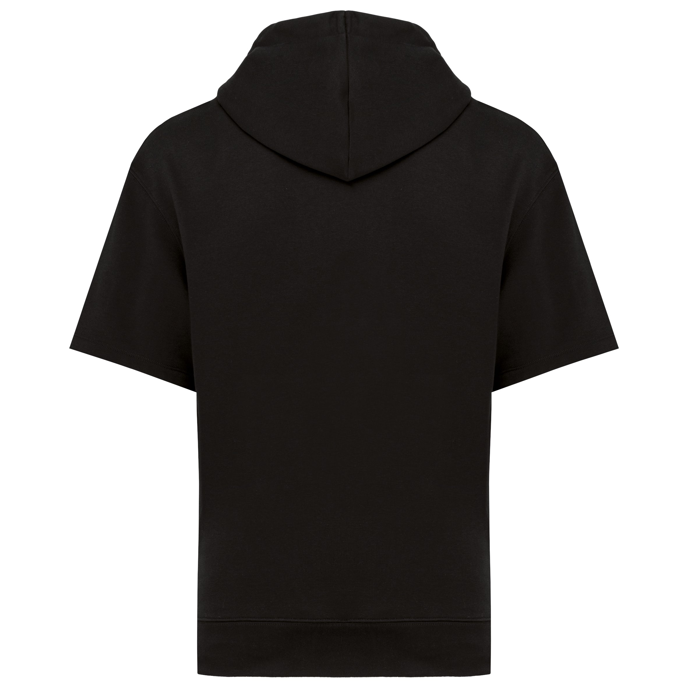 Duurzame sweater met capuchon en korte afhangende mouwen French Terry