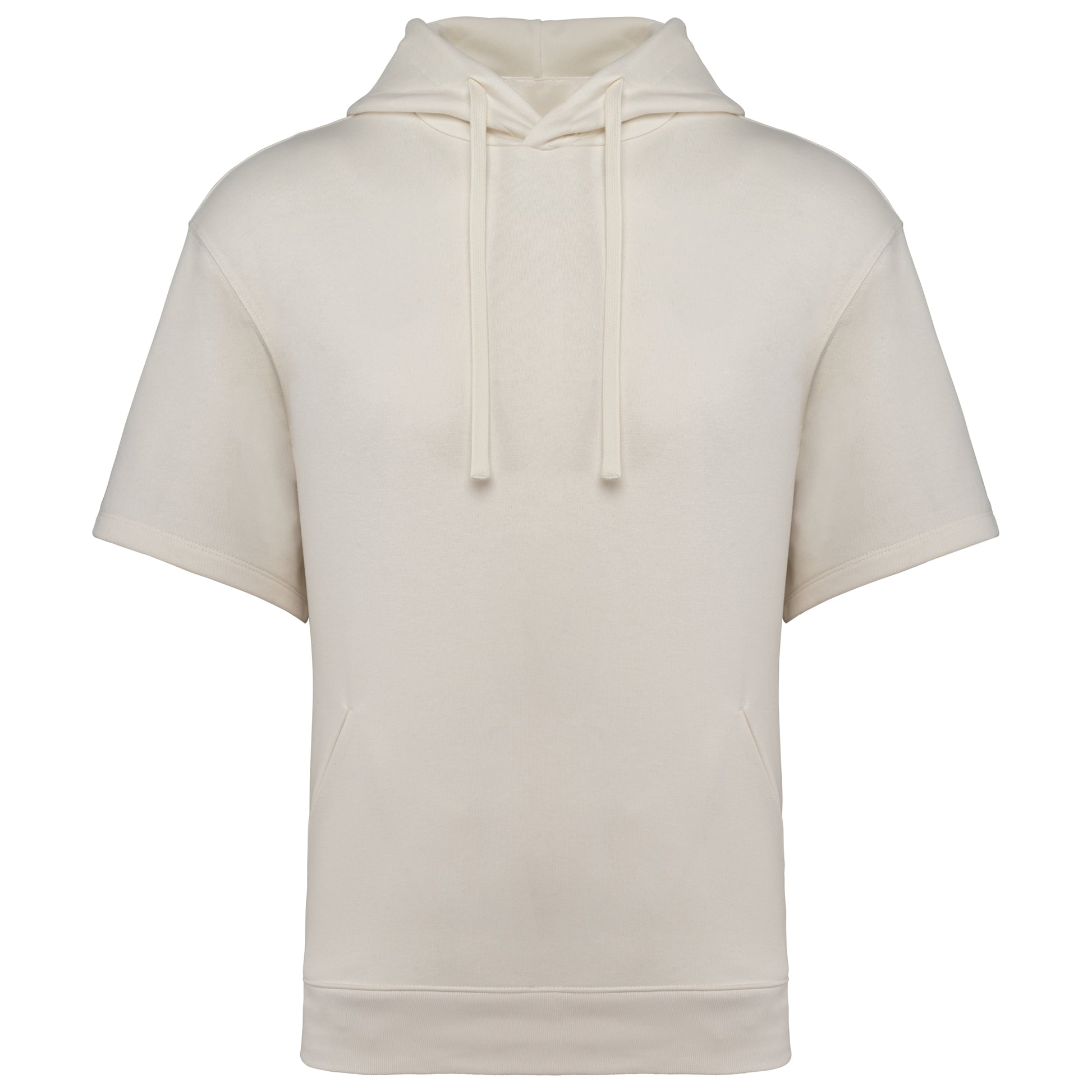 Duurzame sweater met capuchon en korte afhangende mouwen French Terry