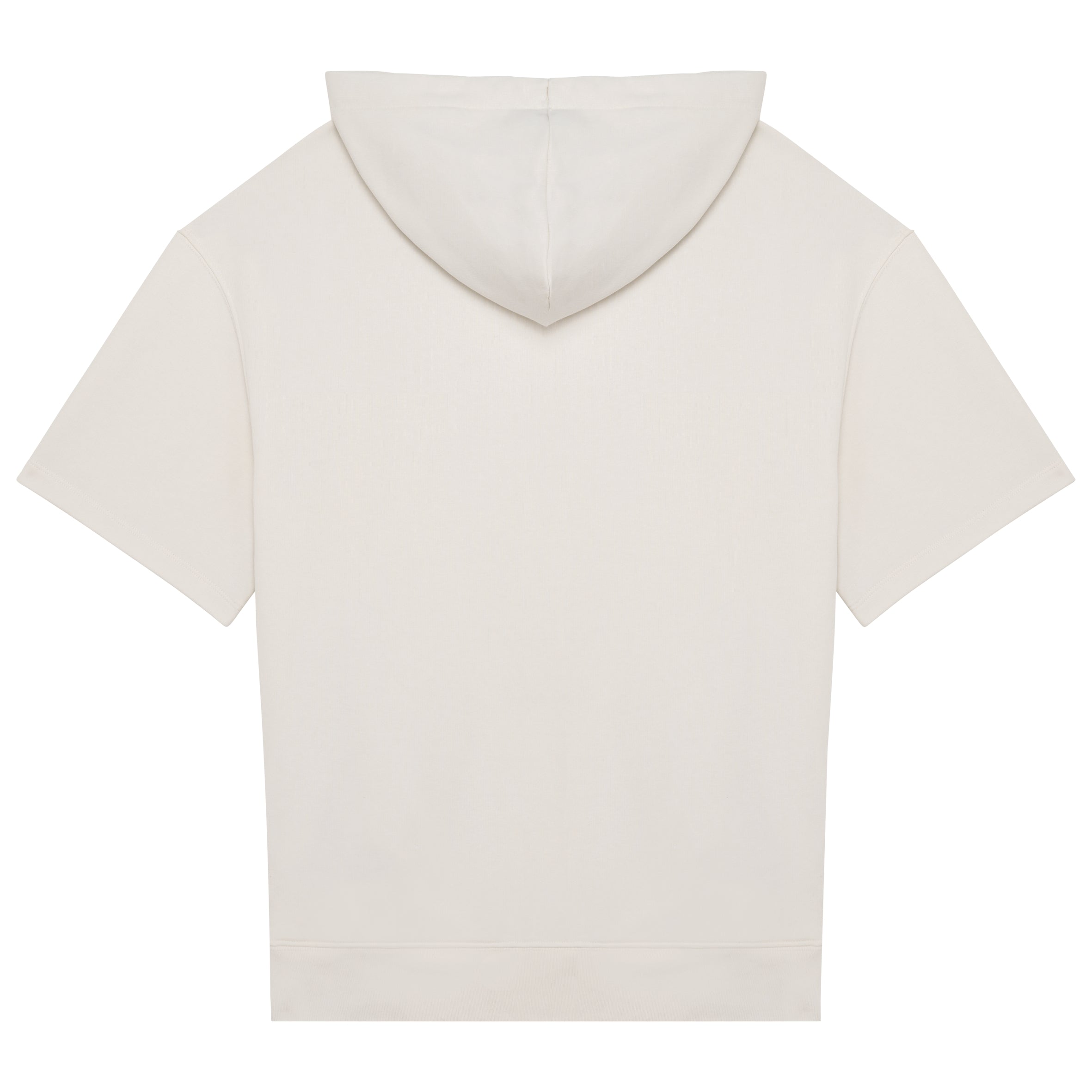 Duurzame sweater met capuchon en korte afhangende mouwen French Terry