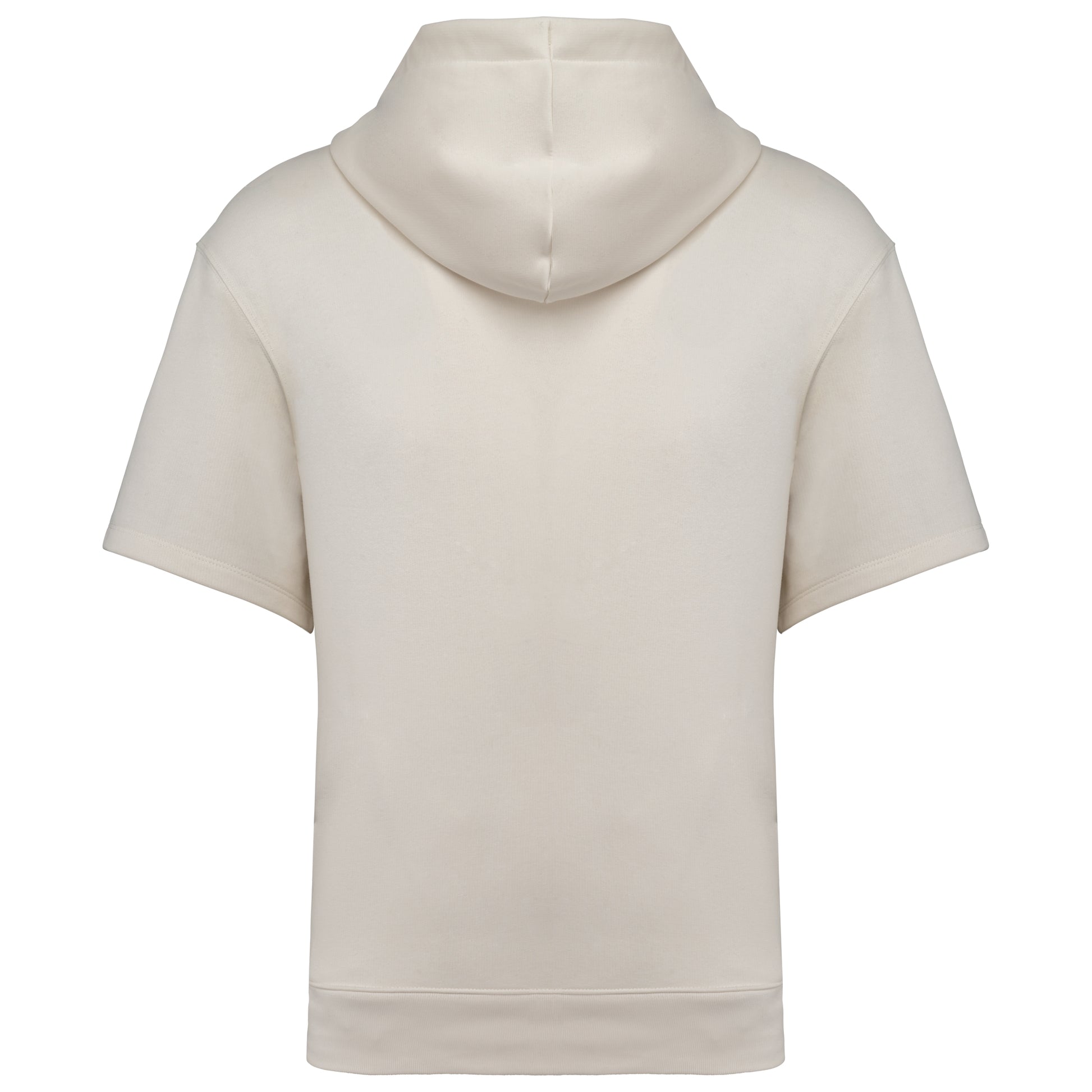 Duurzame sweater met capuchon en korte afhangende mouwen French Terry