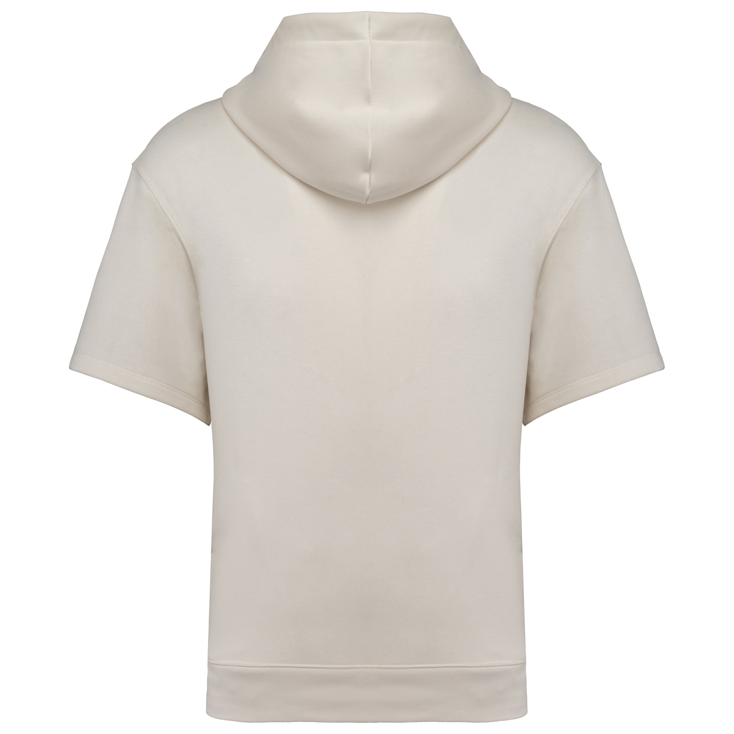 Duurzame sweater met capuchon en korte afhangende mouwen French Terry