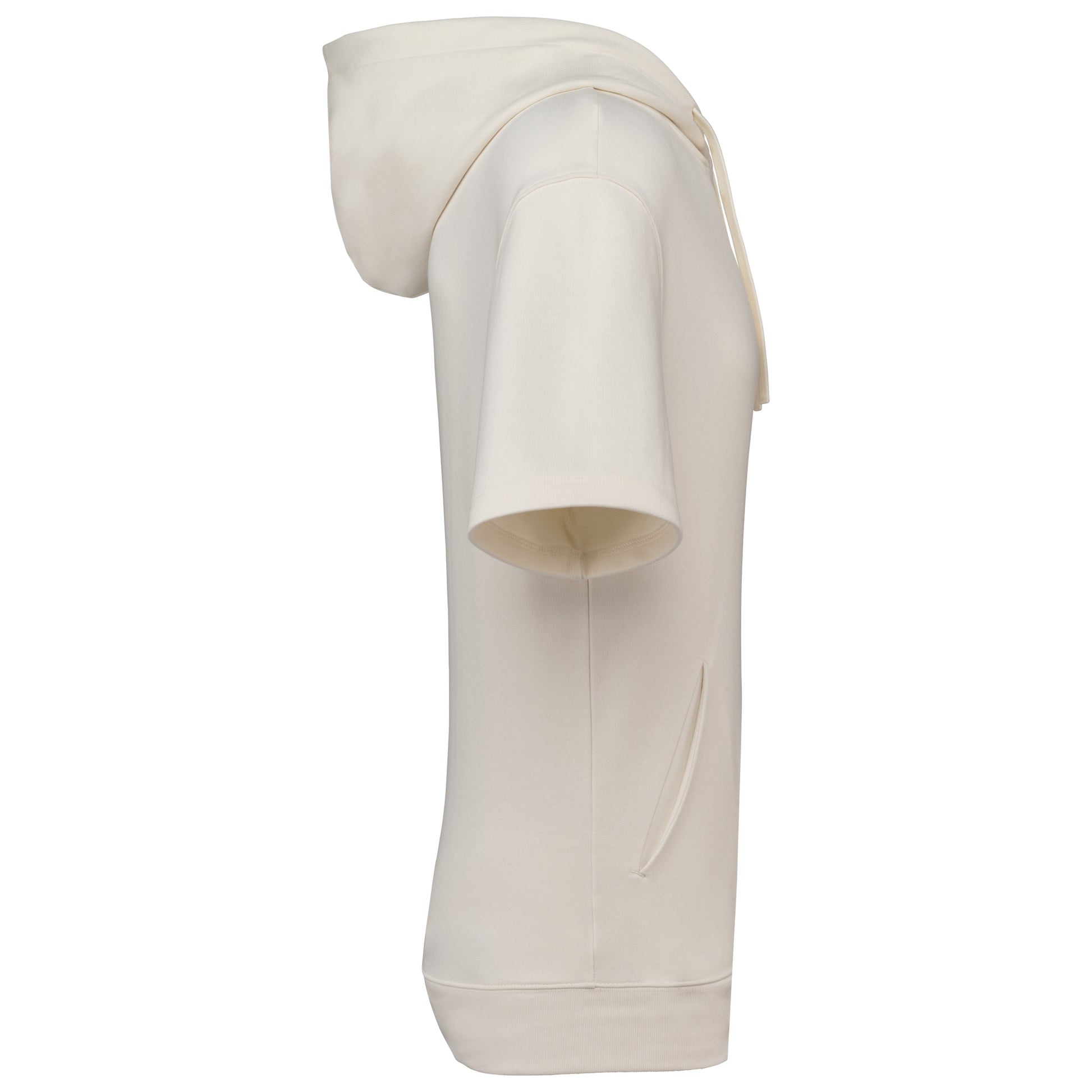 Duurzame sweater met capuchon en korte afhangende mouwen French Terry