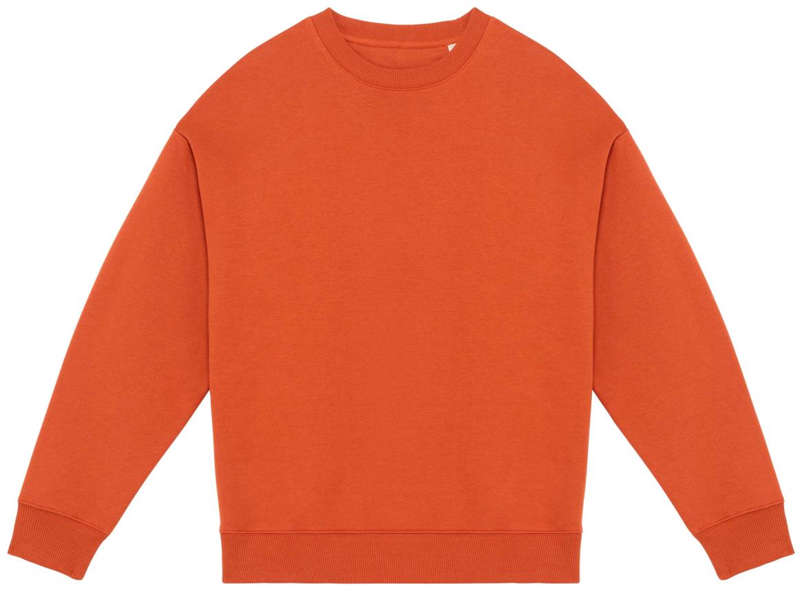 Ecologische oversized uniseks sweater met ronde hals