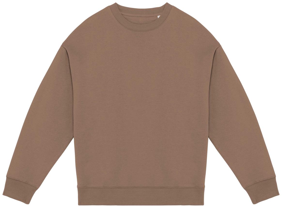 Ecologische oversized uniseks sweater met ronde hals