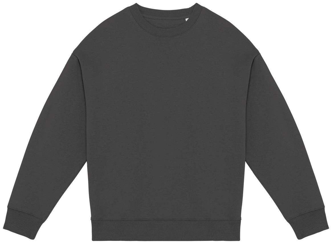 Ecologische oversized uniseks sweater met ronde hals