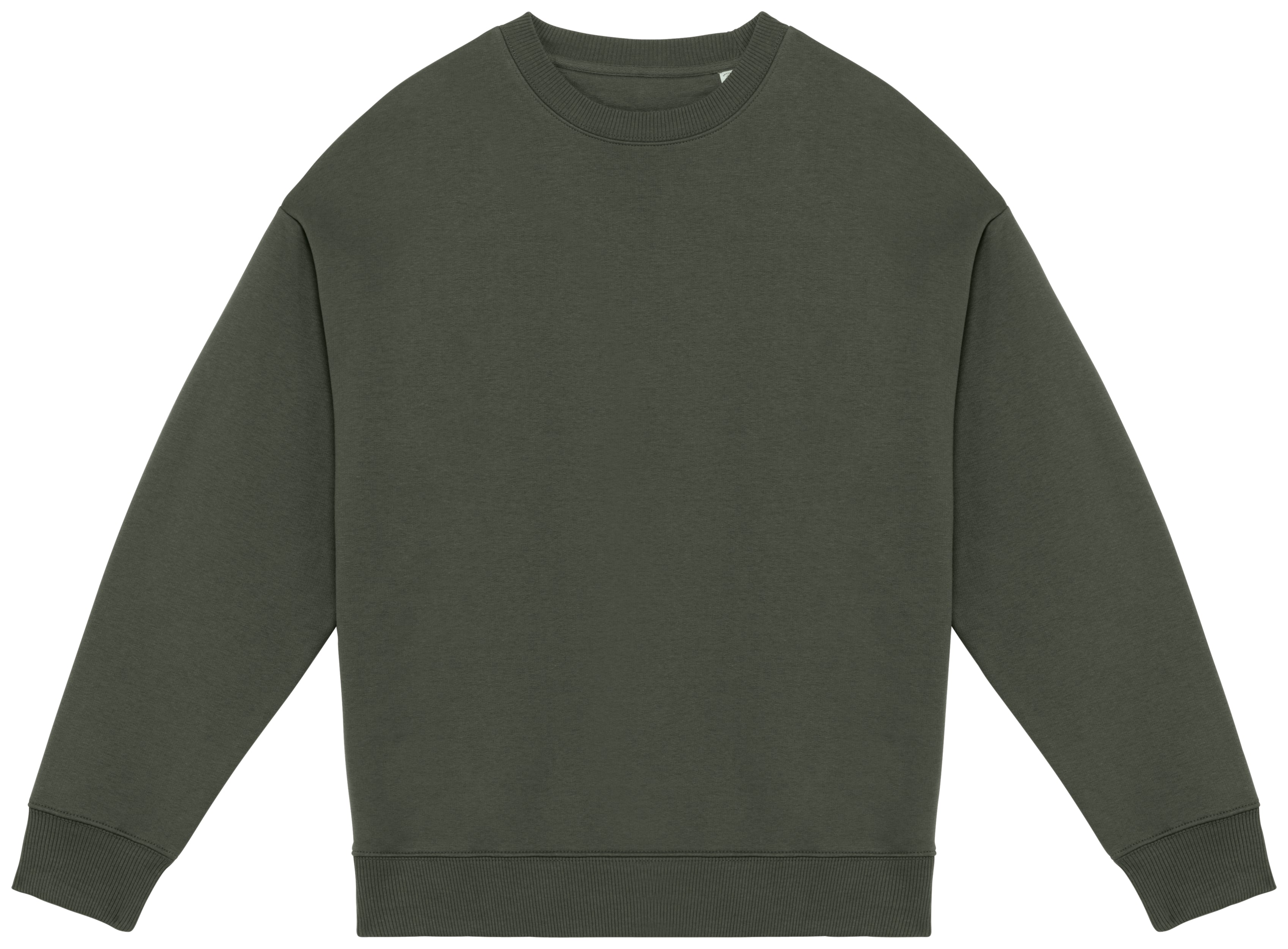 Ecologische oversized uniseks sweater met ronde hals