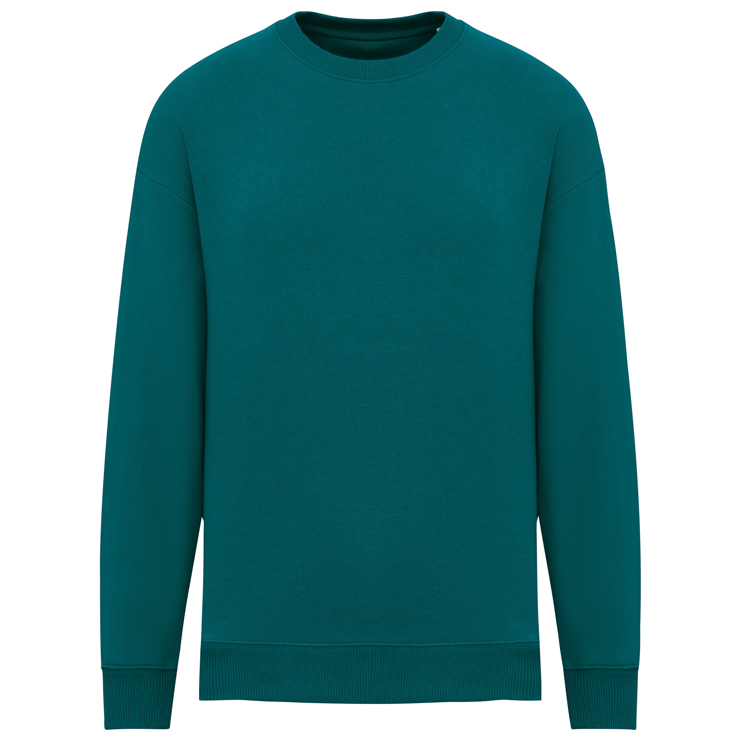Ecologische oversized uniseks sweater met ronde hals