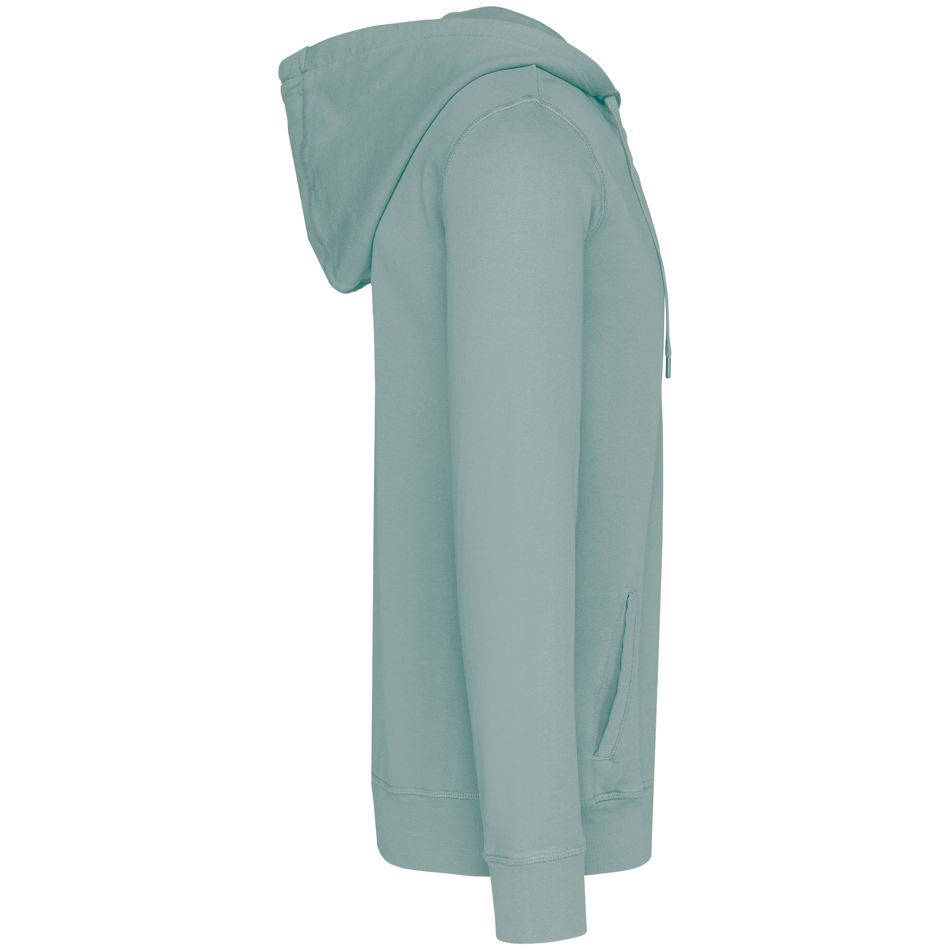 Ecologische uniseks sweater met rits en capuchon French Terry