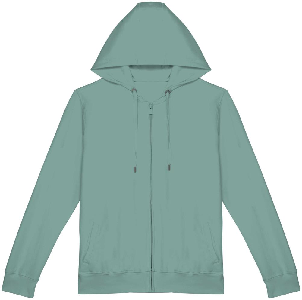 Ecologische uniseks sweater met rits en capuchon French Terry