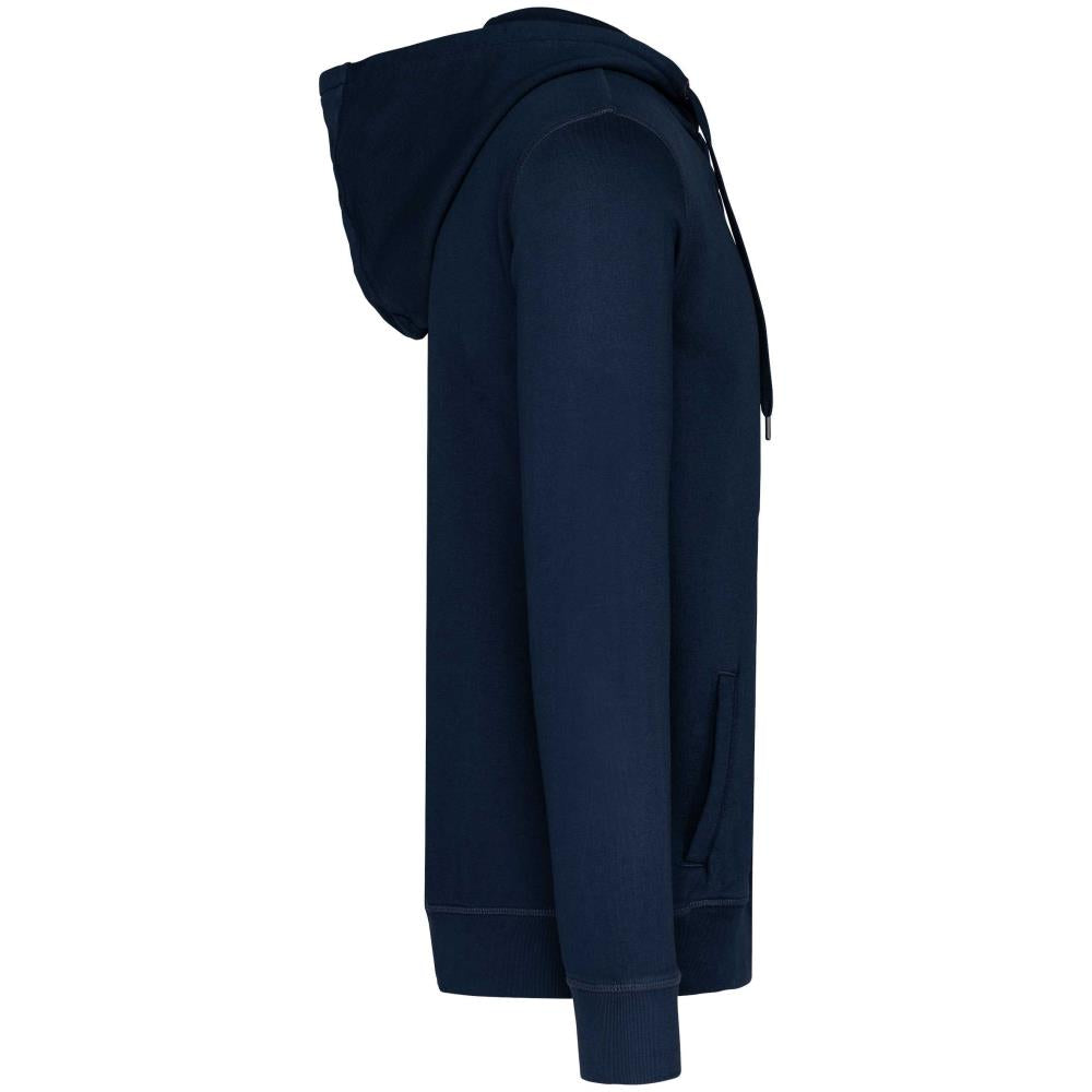 Ecologische uniseks sweater met rits en capuchon French Terry