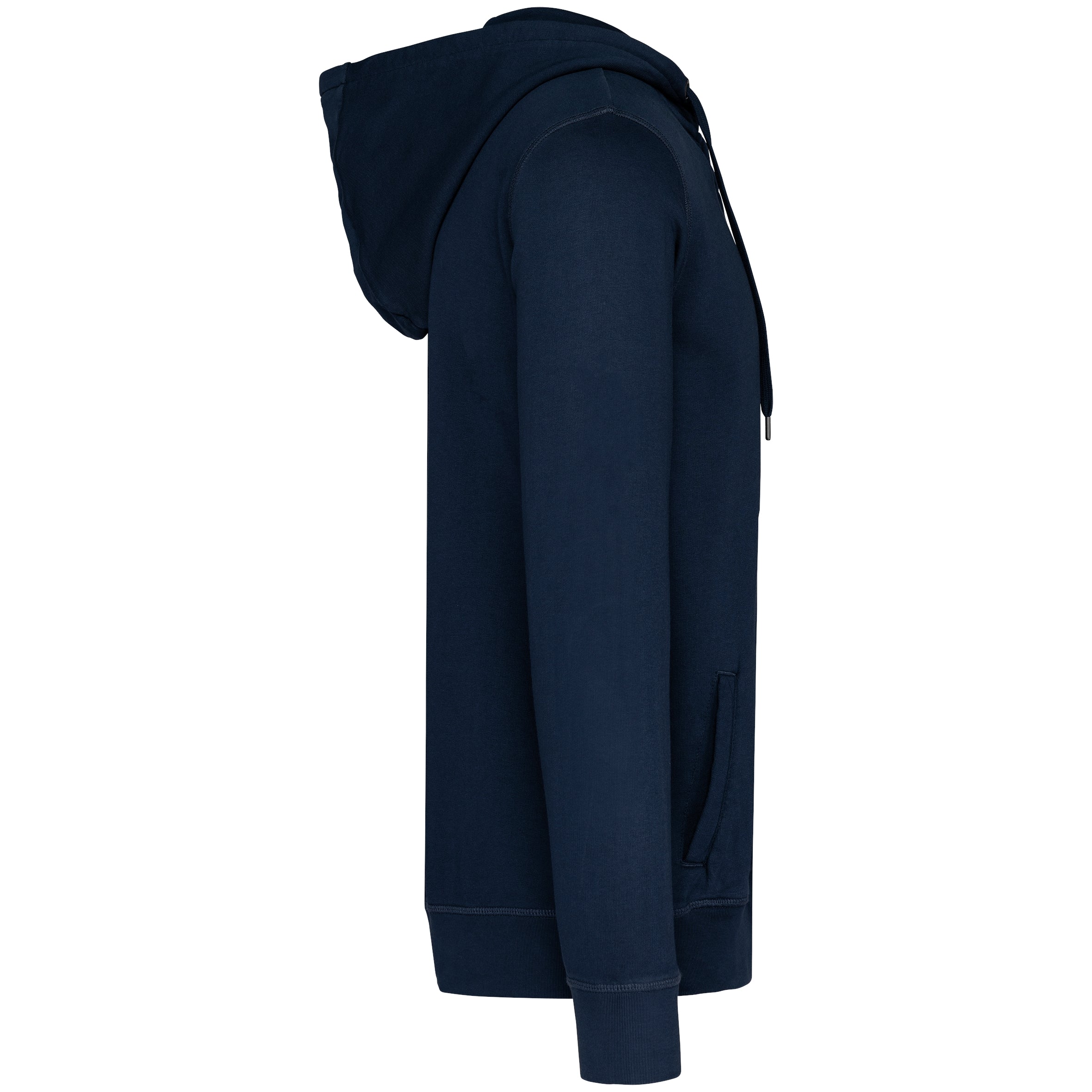 Ecologische uniseks sweater met rits en capuchon French Terry