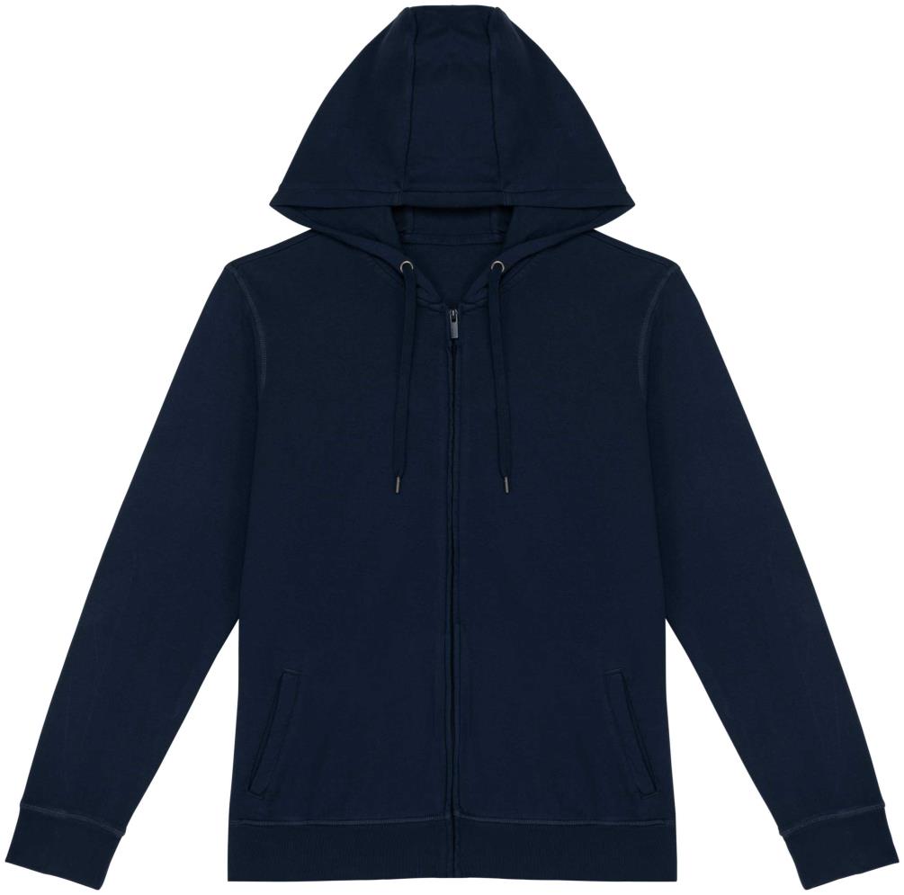 Ecologische uniseks sweater met rits en capuchon French Terry