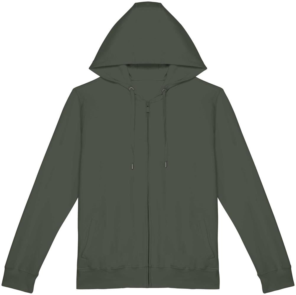 Ecologische uniseks sweater met rits en capuchon French Terry