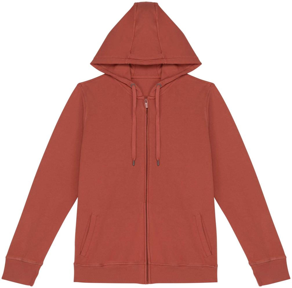 Ecologische uniseks sweater met rits en capuchon French Terry
