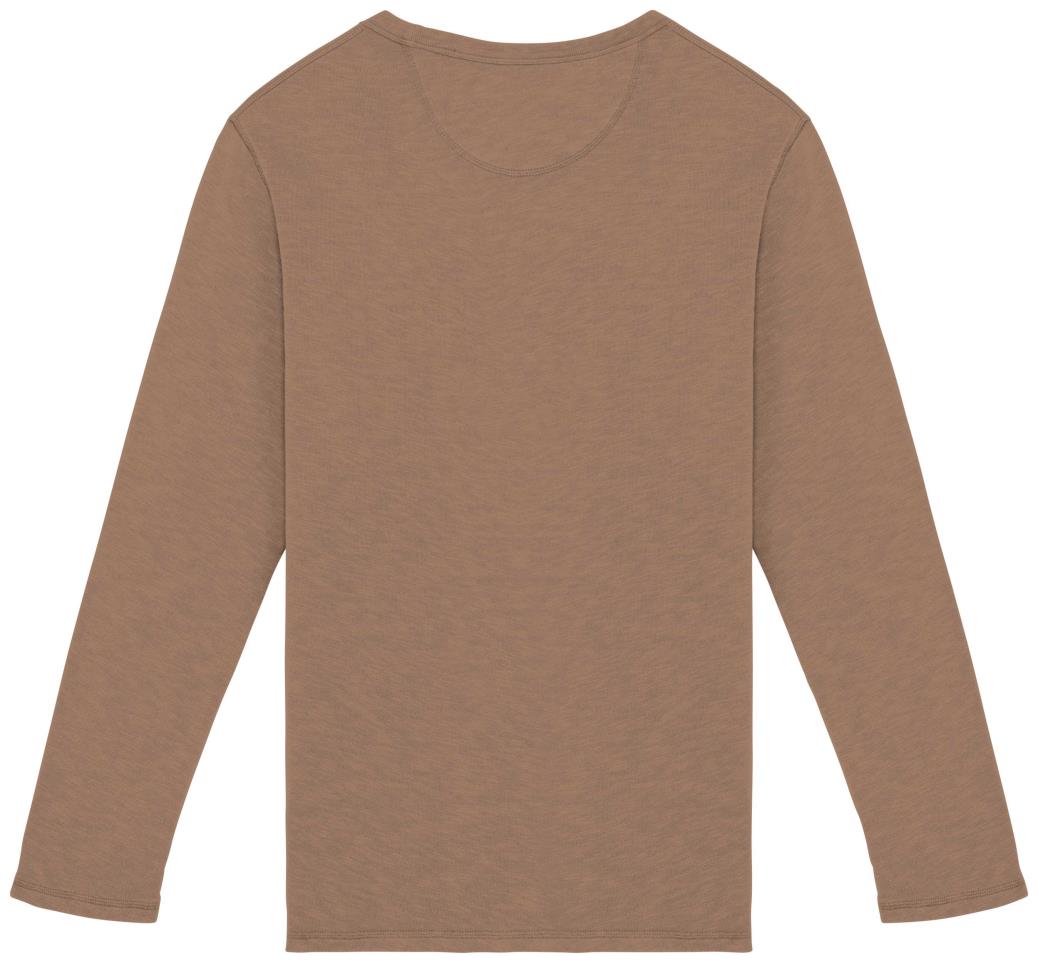 Ecologische en verwassen uniseks sweater met ronde hals French Terry