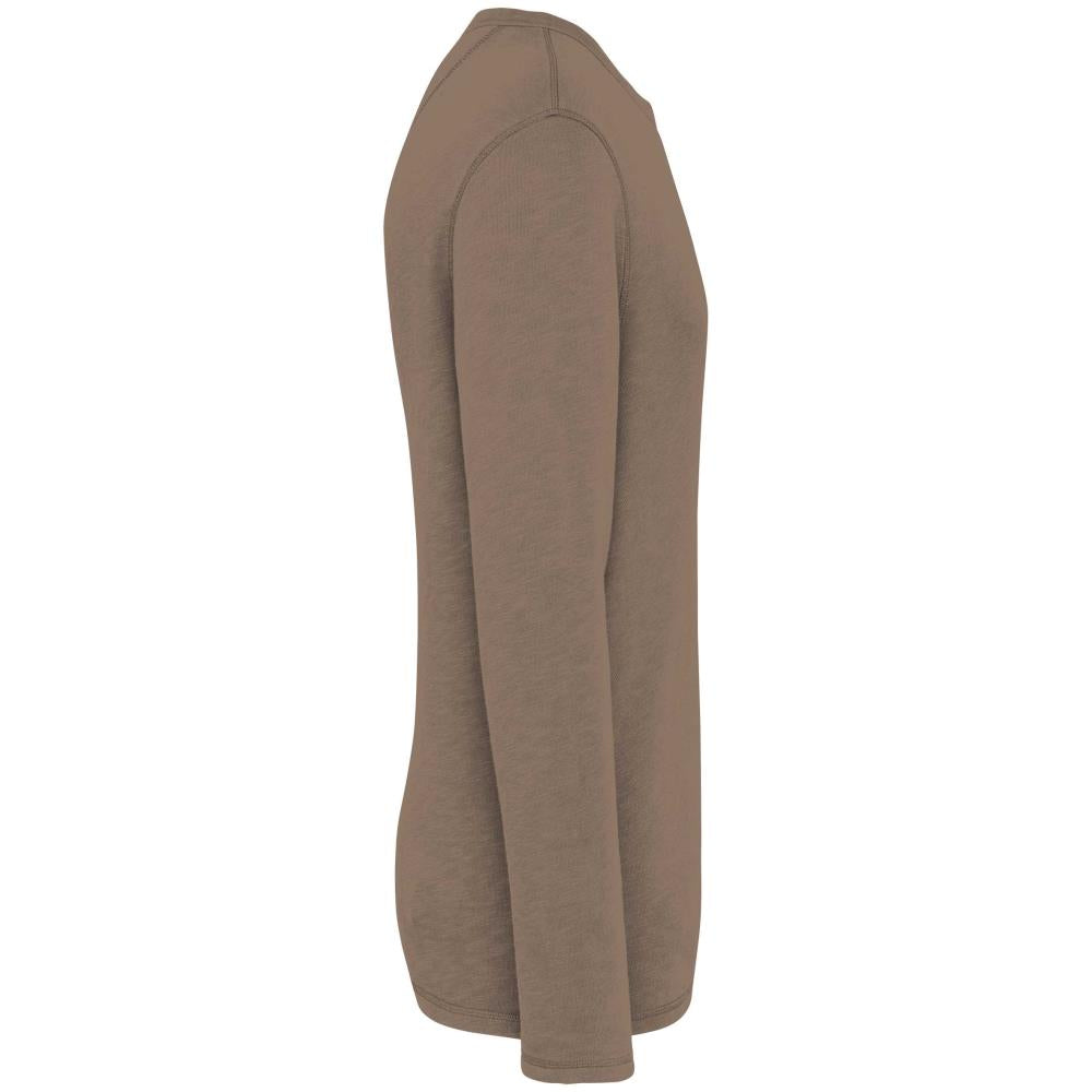 Ecologische en verwassen uniseks sweater met ronde hals French Terry