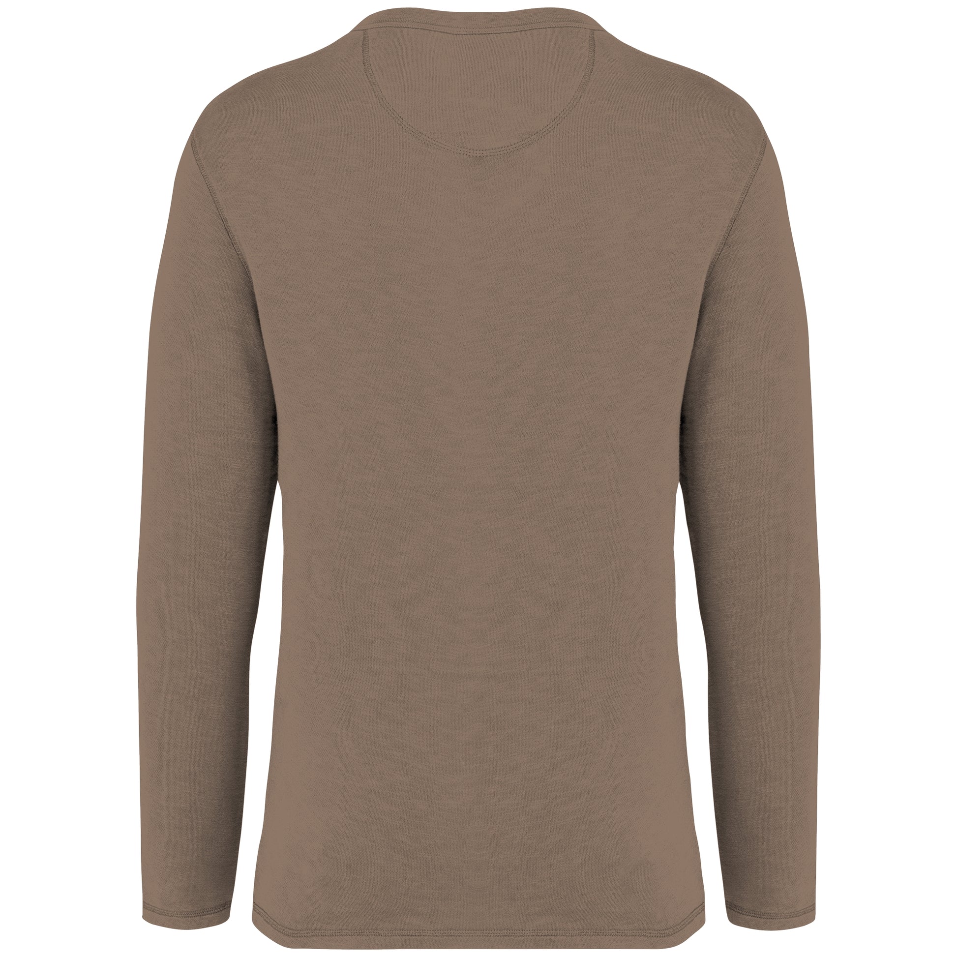 Ecologische en verwassen uniseks sweater met ronde hals French Terry