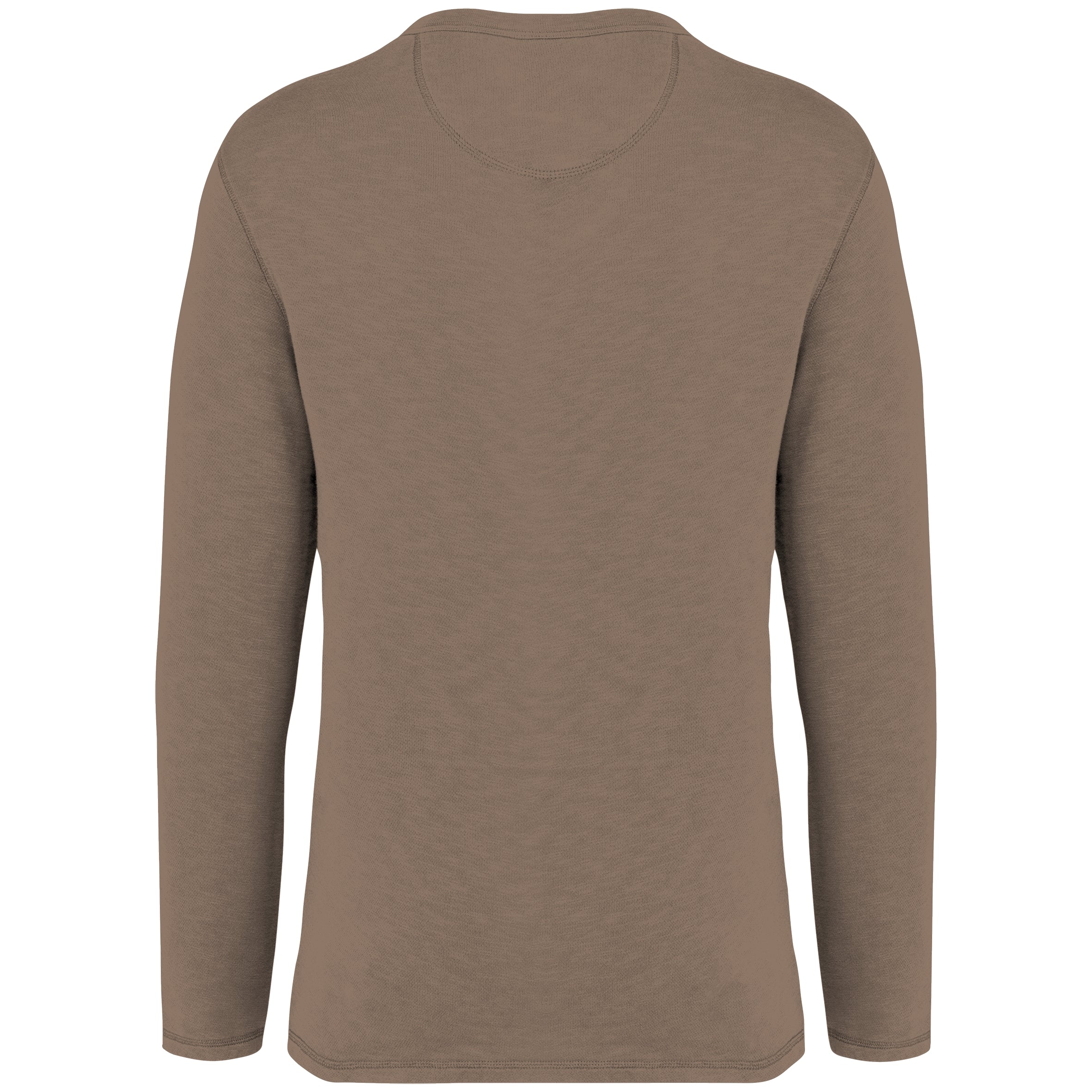 Ecologische en verwassen uniseks sweater met ronde hals French Terry