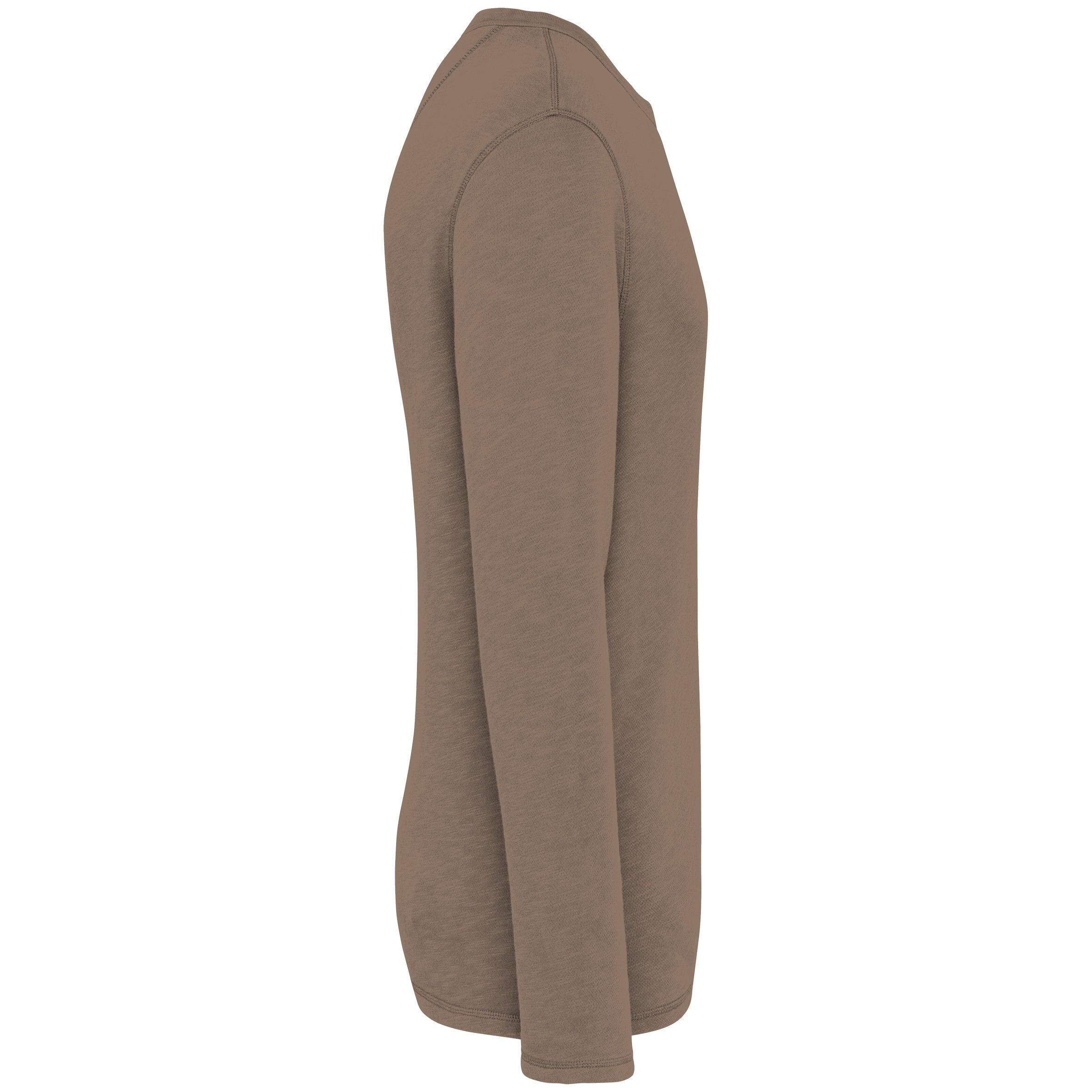 Ecologische en verwassen uniseks sweater met ronde hals French Terry