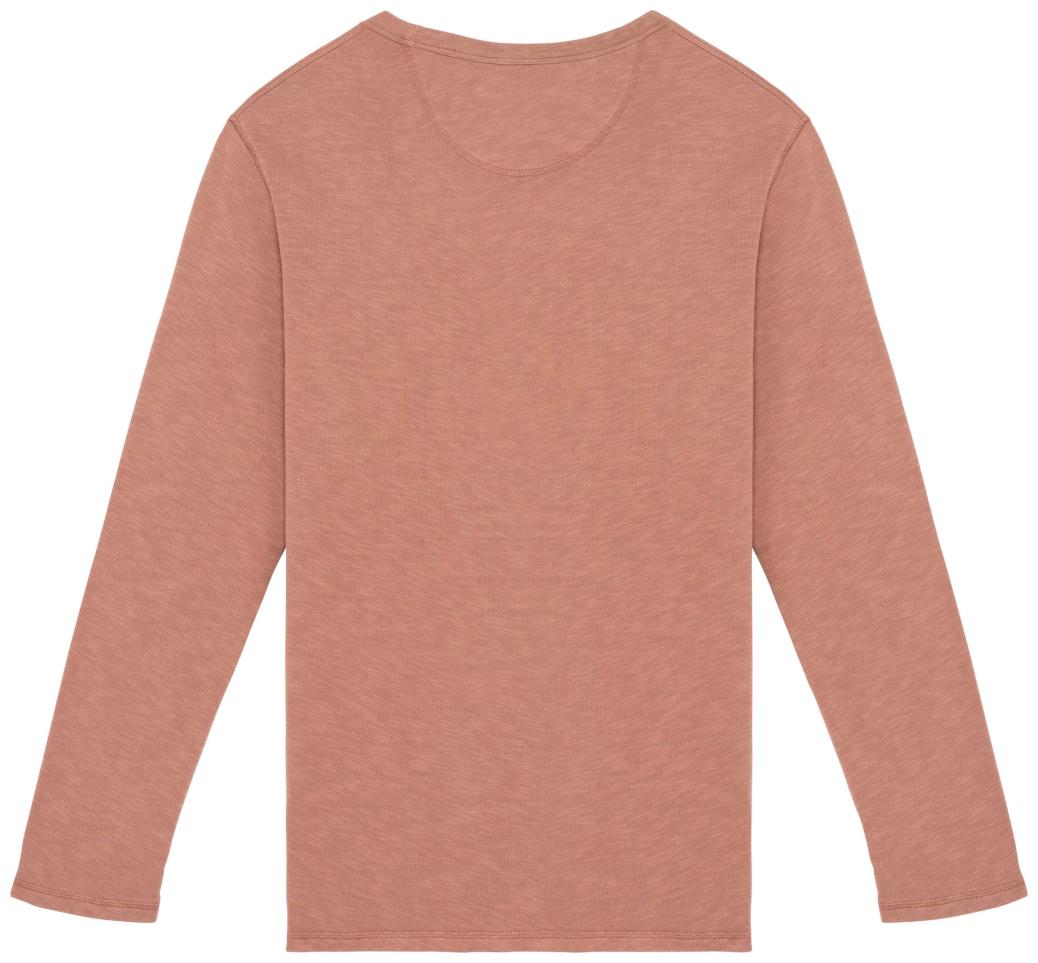Ecologische en verwassen uniseks sweater met ronde hals French Terry