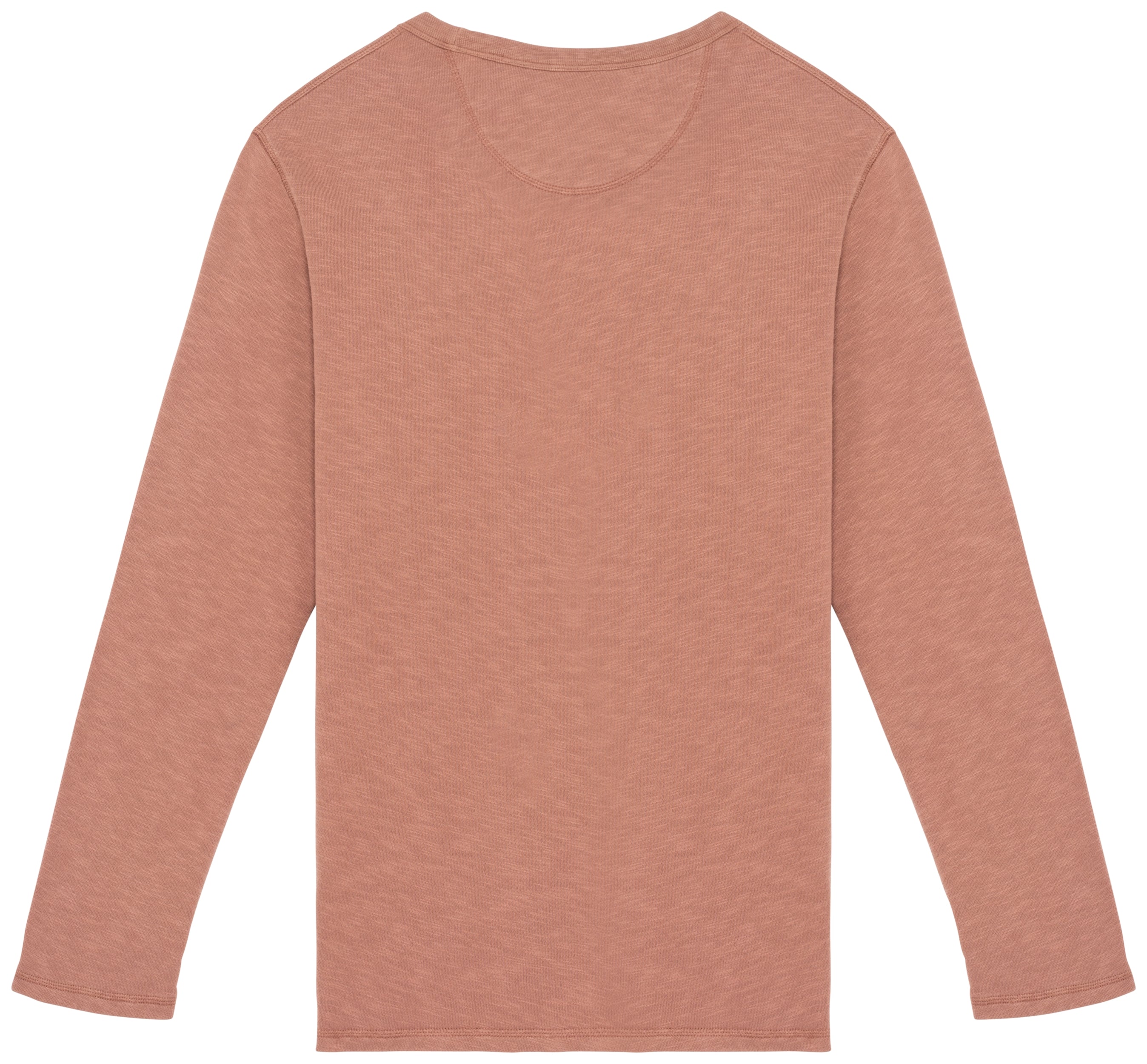 Ecologische en verwassen uniseks sweater met ronde hals French Terry