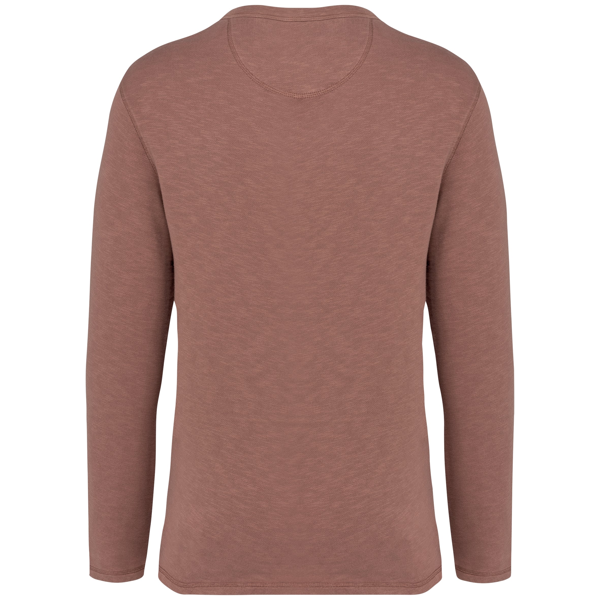 Ecologische en verwassen uniseks sweater met ronde hals French Terry