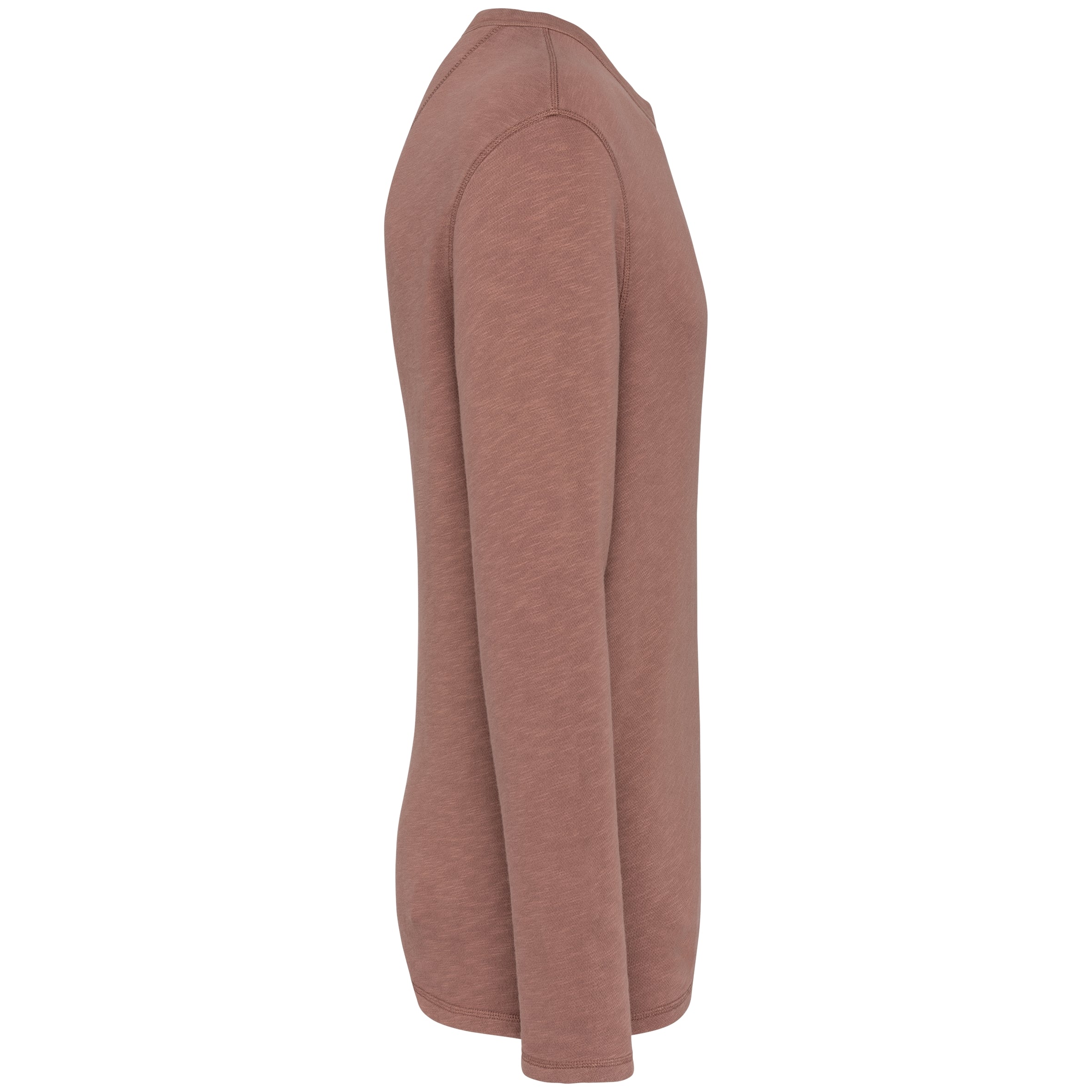 Ecologische en verwassen uniseks sweater met ronde hals French Terry