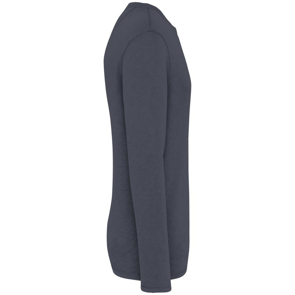 Ecologische en verwassen uniseks sweater met ronde hals French Terry
