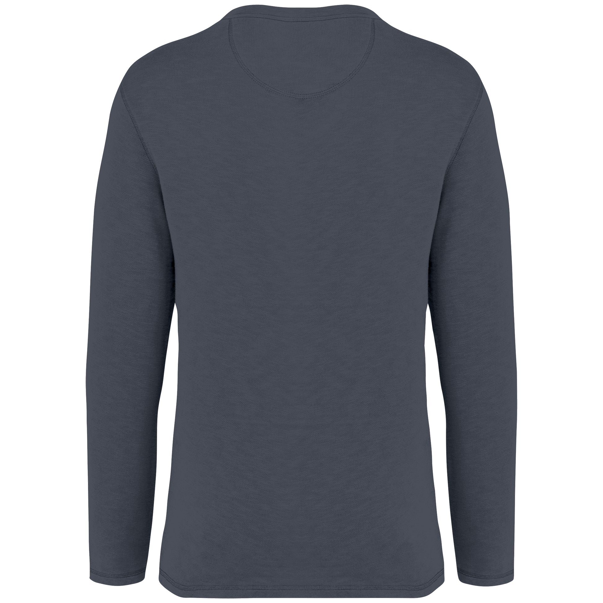 Ecologische en verwassen uniseks sweater met ronde hals French Terry