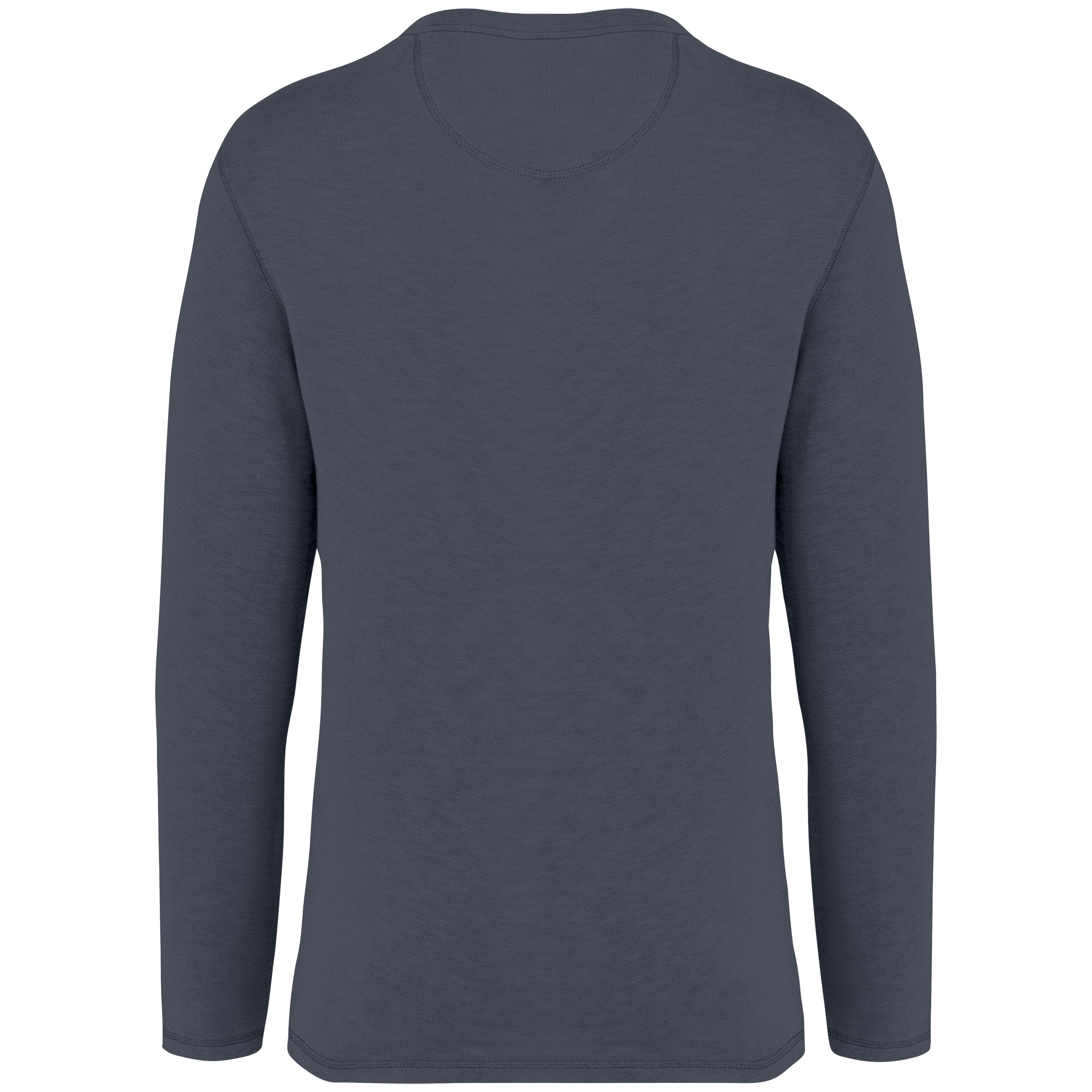 Ecologische en verwassen uniseks sweater met ronde hals French Terry