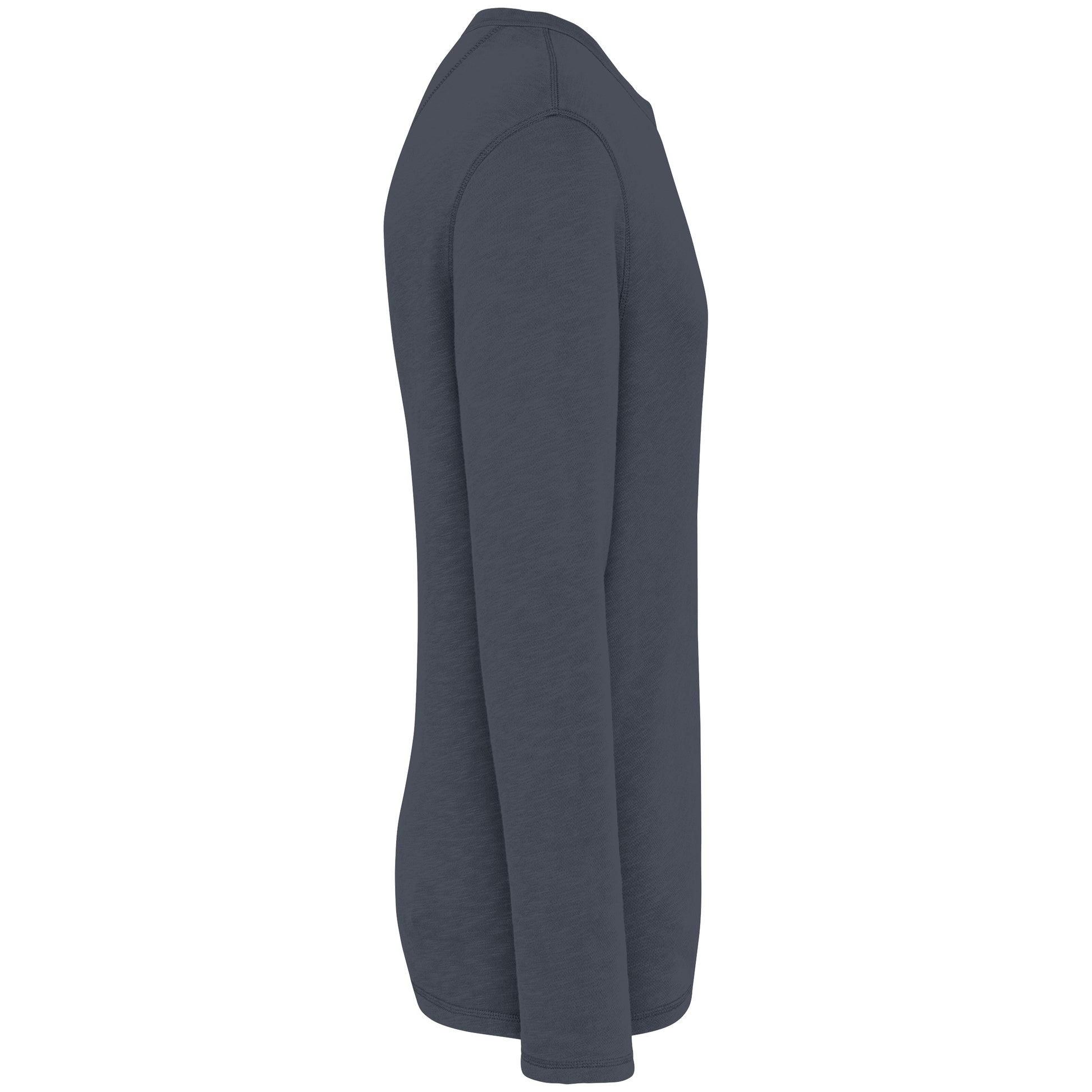 Ecologische en verwassen uniseks sweater met ronde hals French Terry