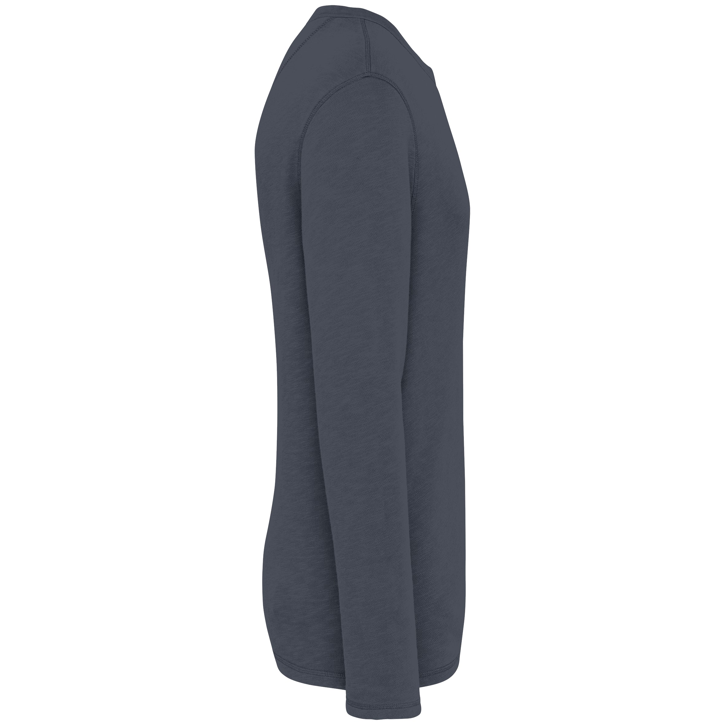 Ecologische en verwassen uniseks sweater met ronde hals French Terry