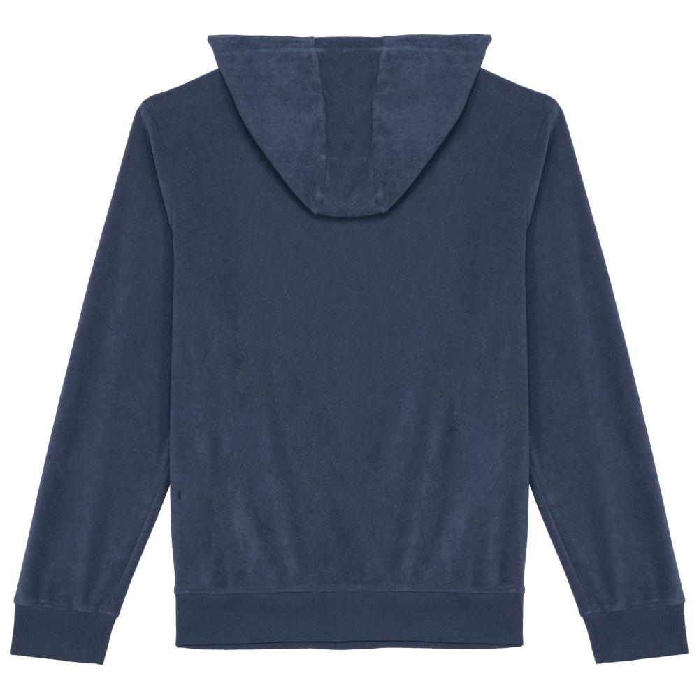 Ecologische badstof sweater met rits en capuchon