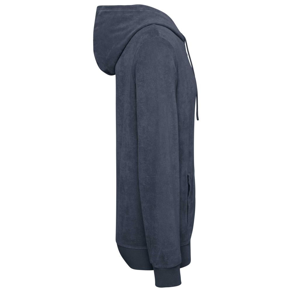 Ecologische badstof sweater met rits en capuchon