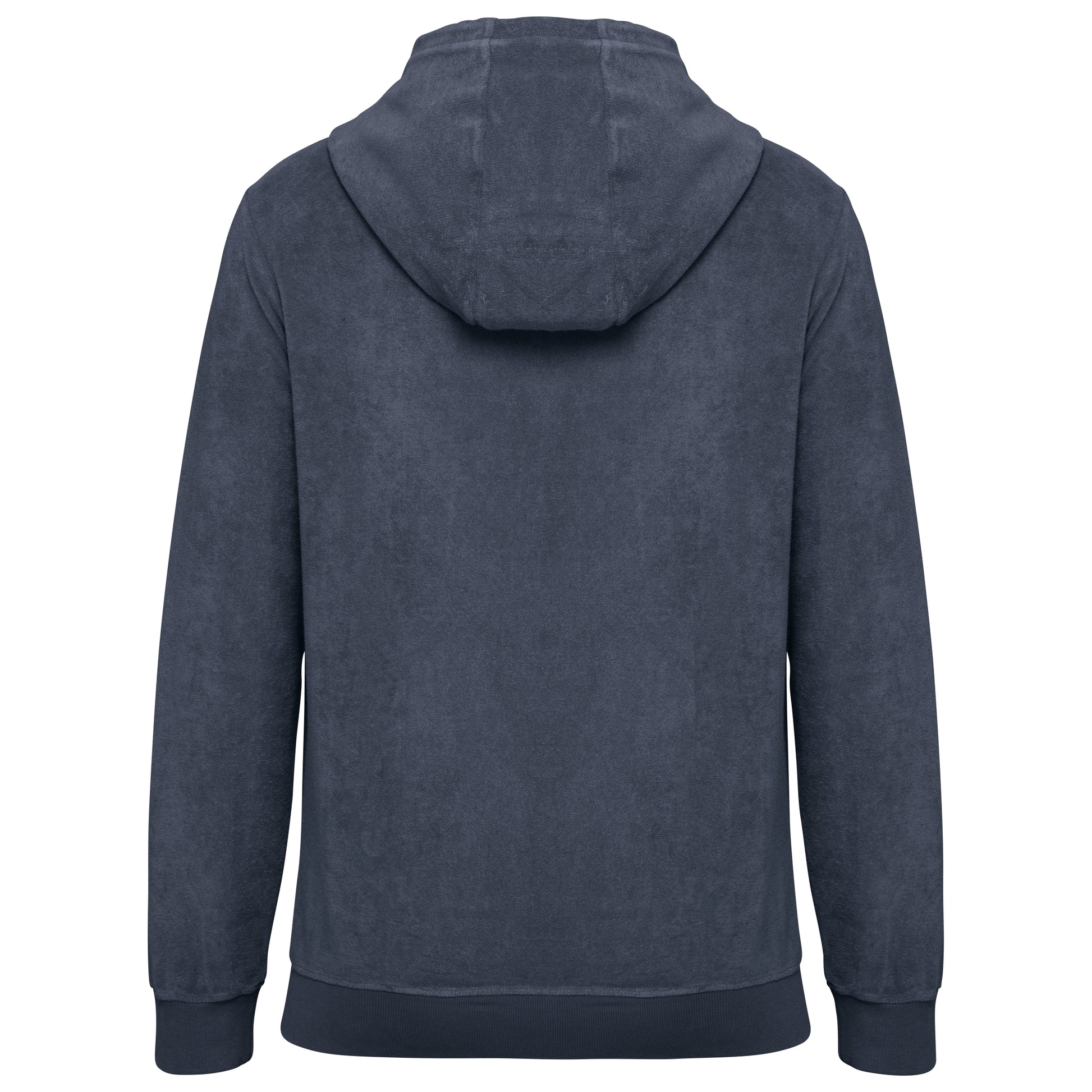 Ecologische badstof sweater met rits en capuchon