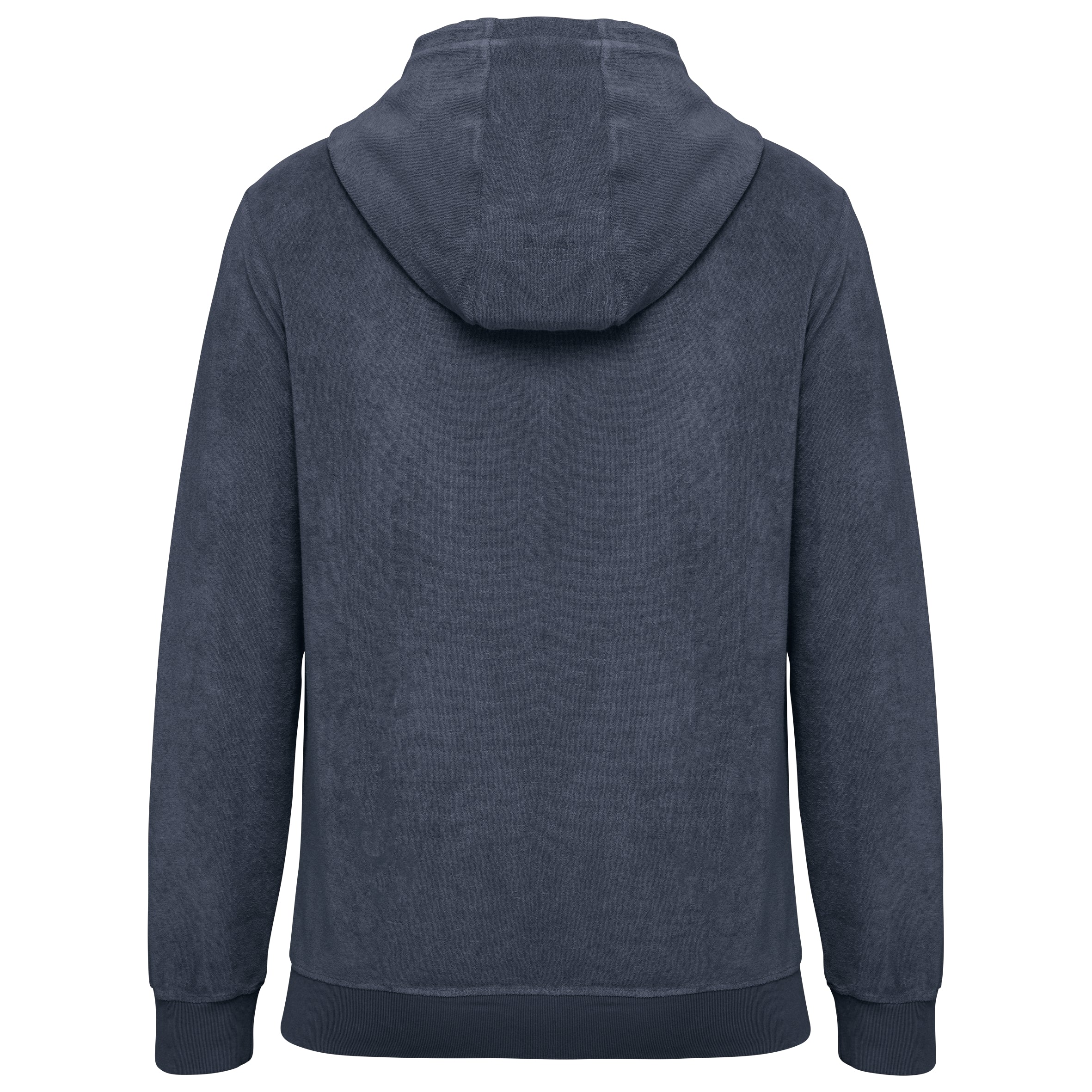 Ecologische badstof sweater met rits en capuchon