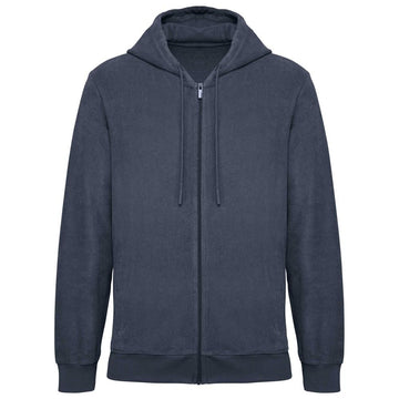 Ecologische badstof sweater met rits en capuchon