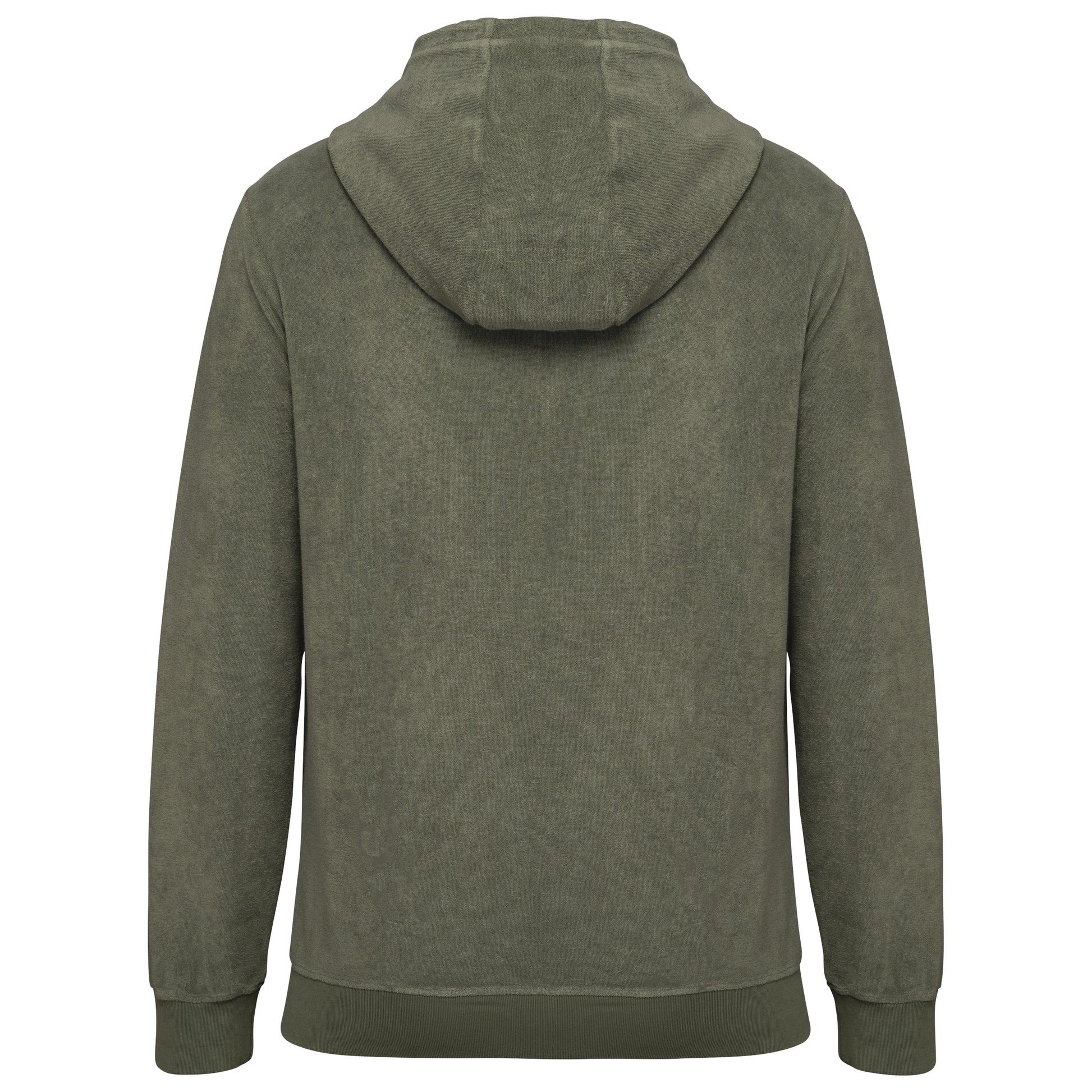 Ecologische badstof sweater met rits en capuchon