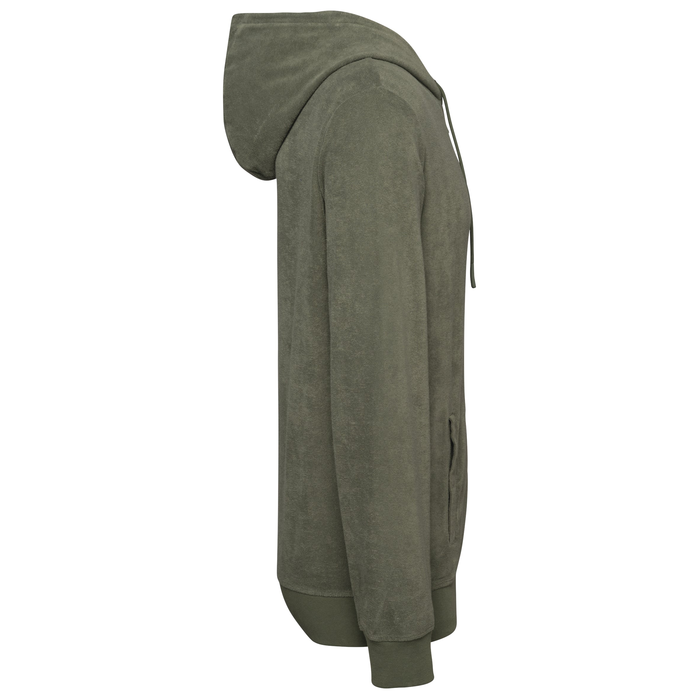 Ecologische badstof sweater met rits en capuchon
