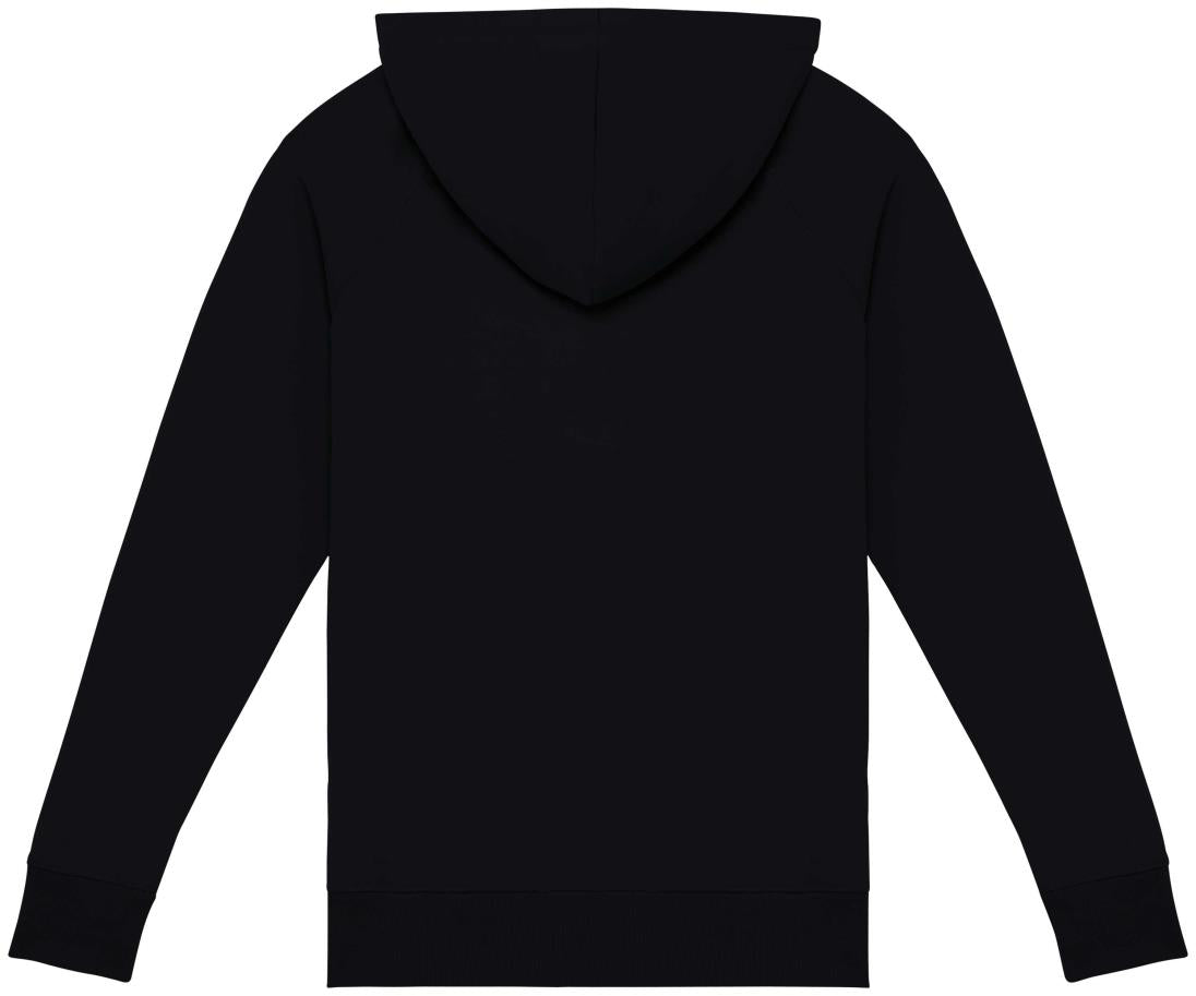 Ecologische damessweater met capuchon en raglanmouwen