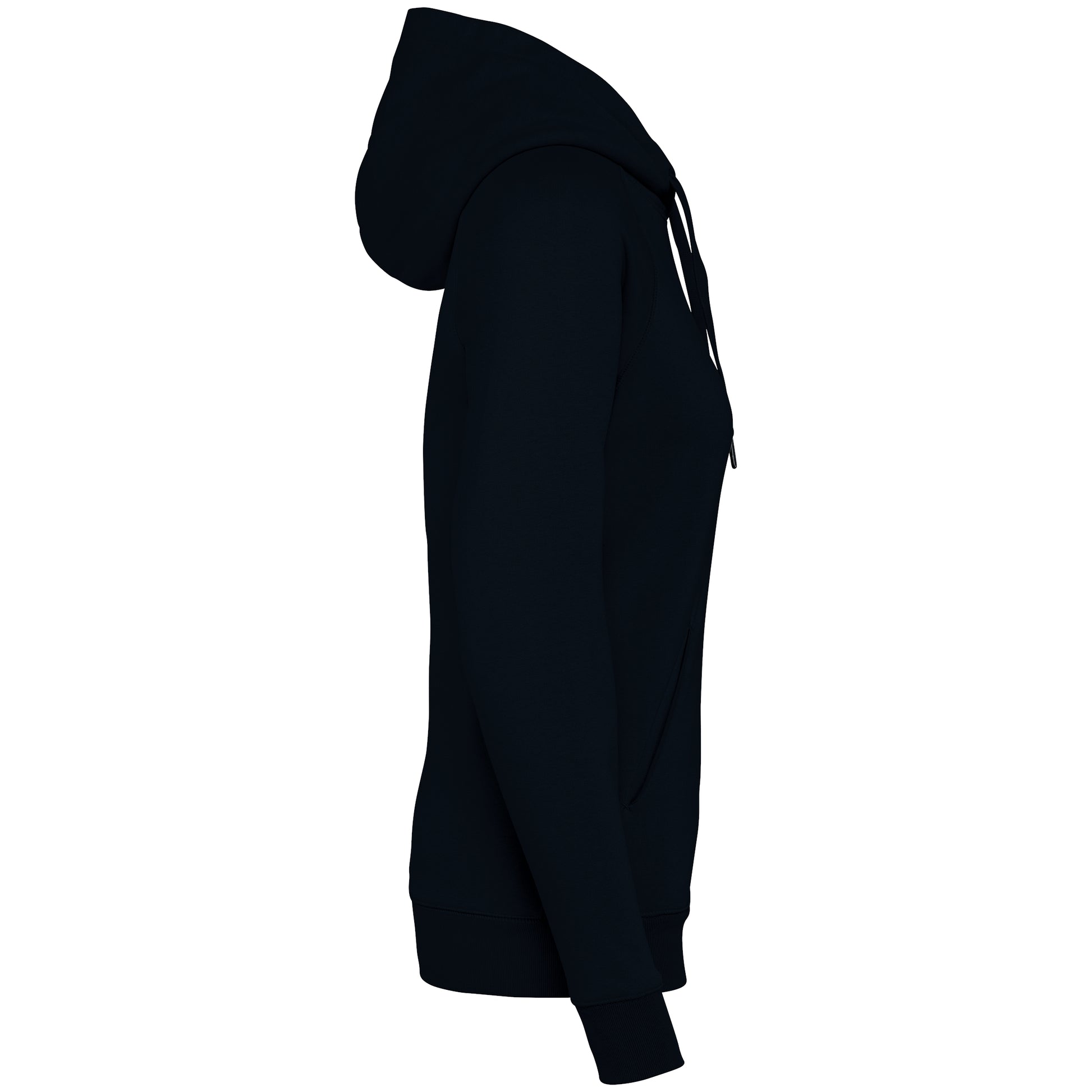 Ecologische damessweater met capuchon en raglanmouwen