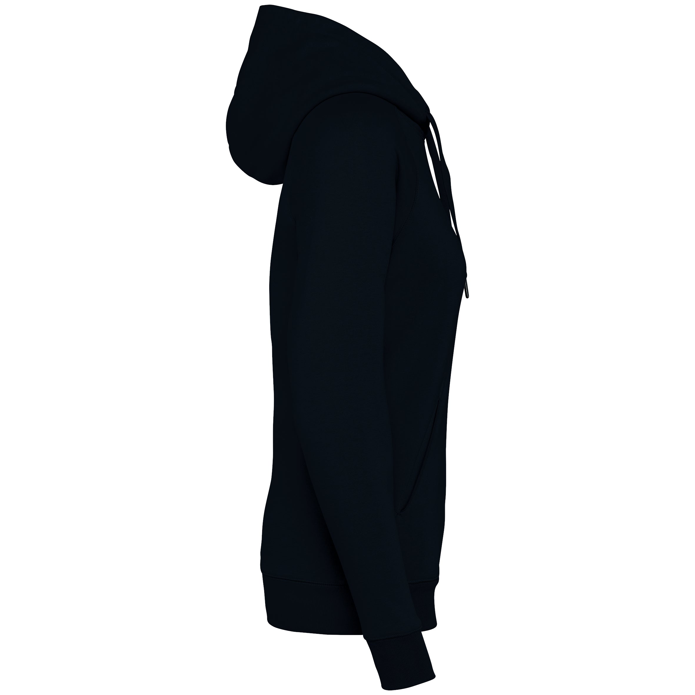 Ecologische damessweater met capuchon en raglanmouwen