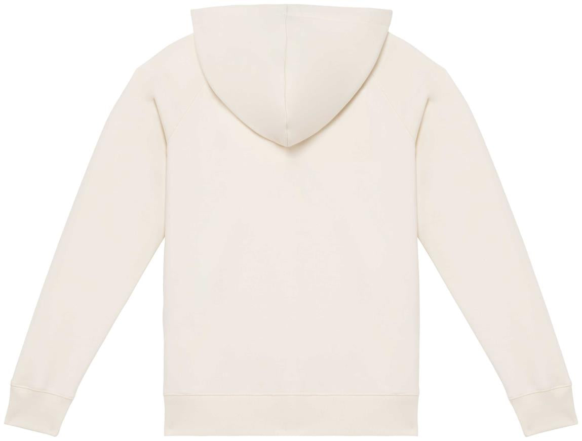Ecologische damessweater met capuchon en raglanmouwen