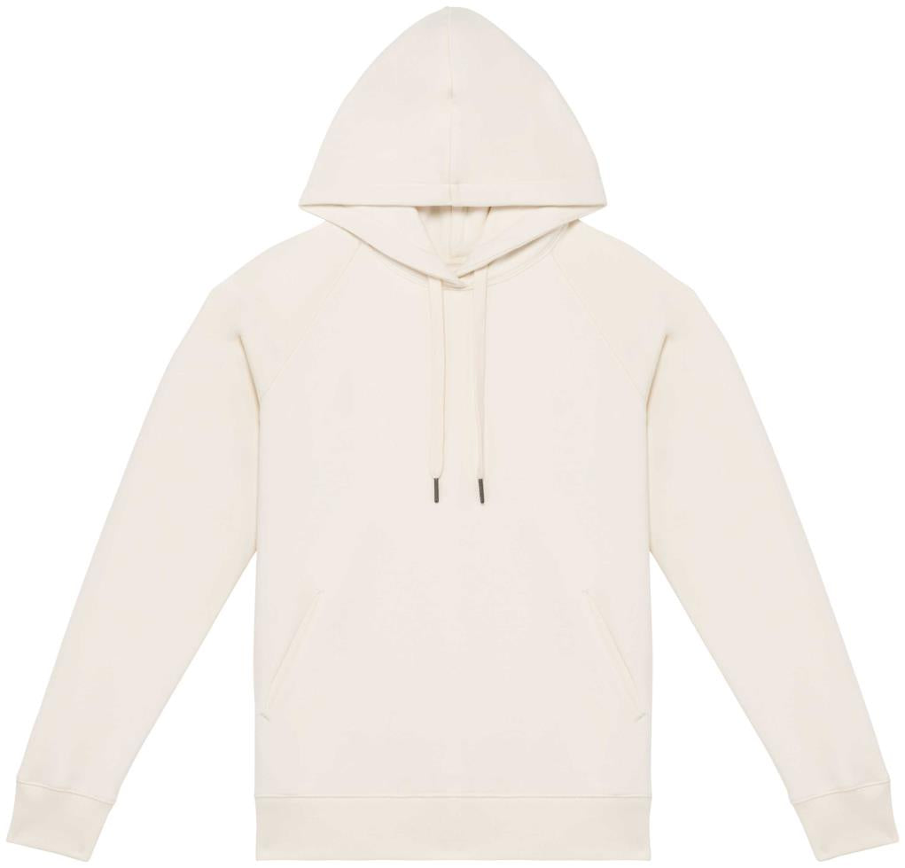 Ecologische damessweater met capuchon en raglanmouwen