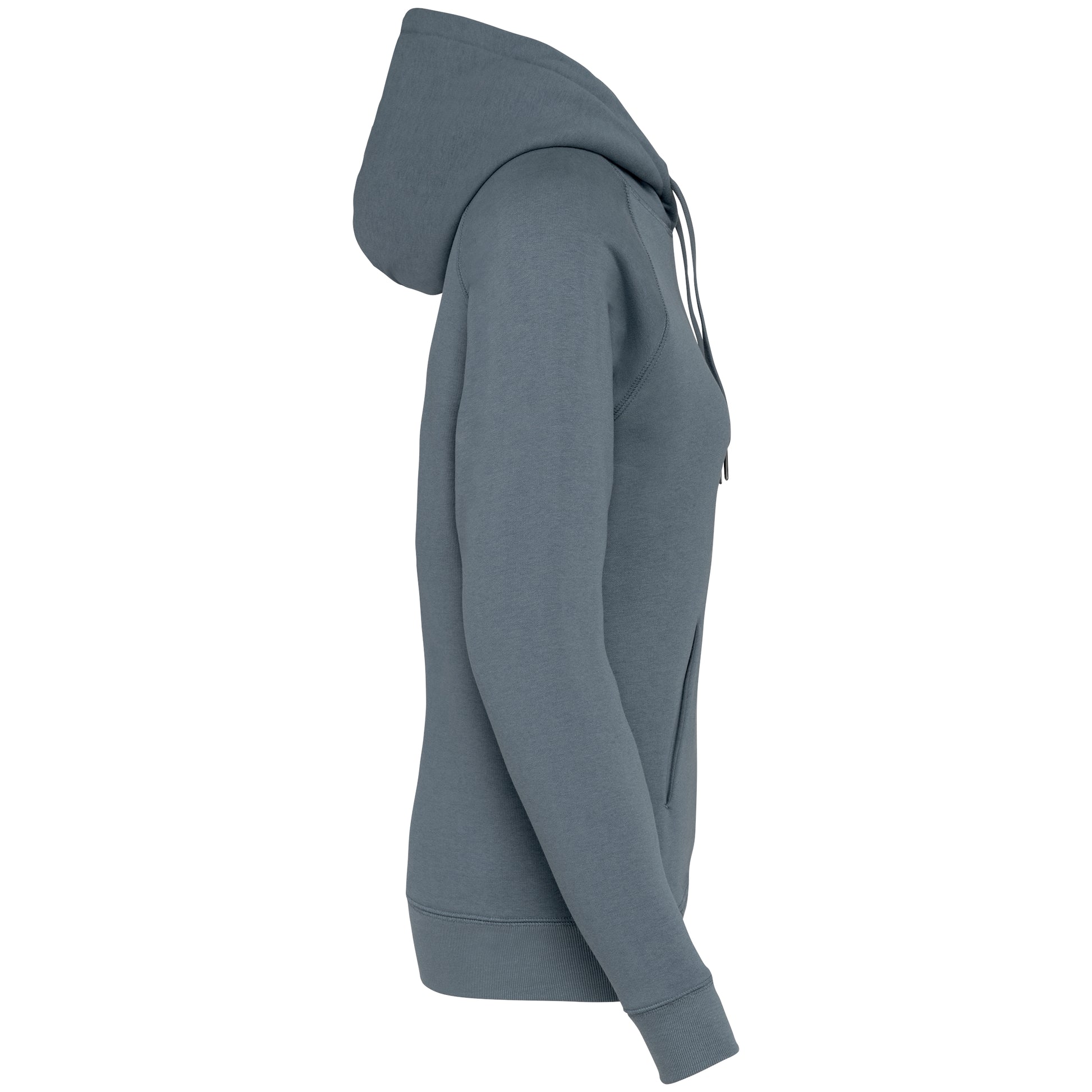 Ecologische damessweater met capuchon en raglanmouwen