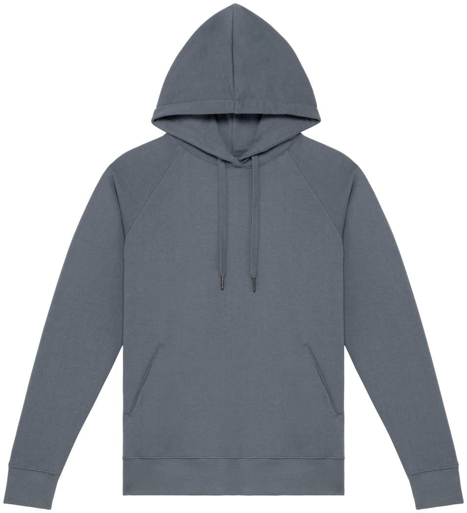 Ecologische damessweater met capuchon en raglanmouwen
