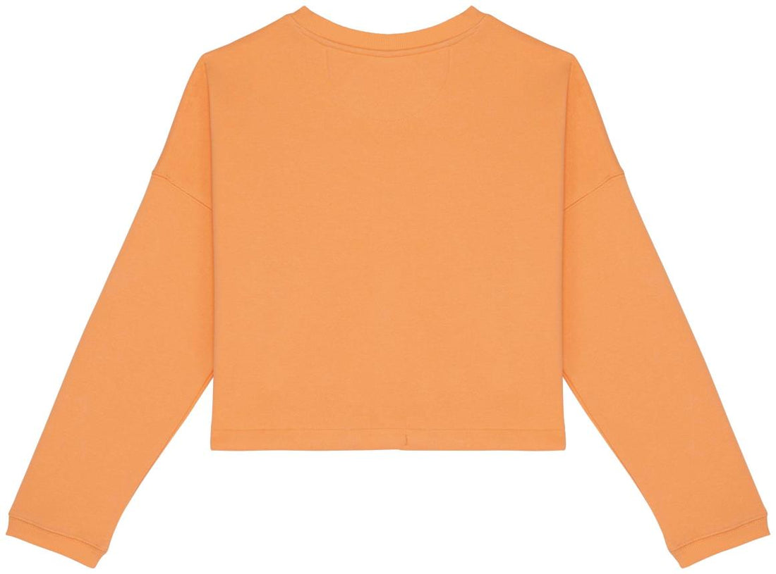 Ecologische cropped damessweater met ronde hals