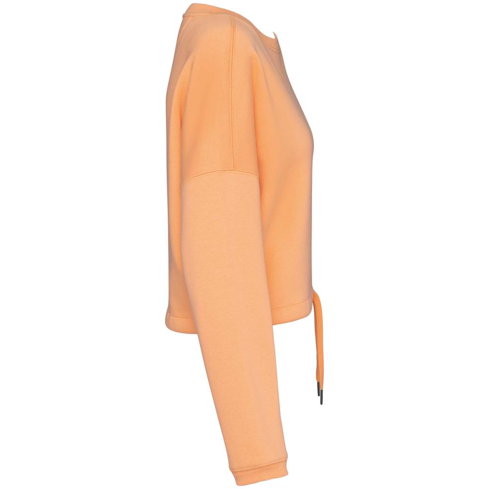 Ecologische cropped damessweater met ronde hals