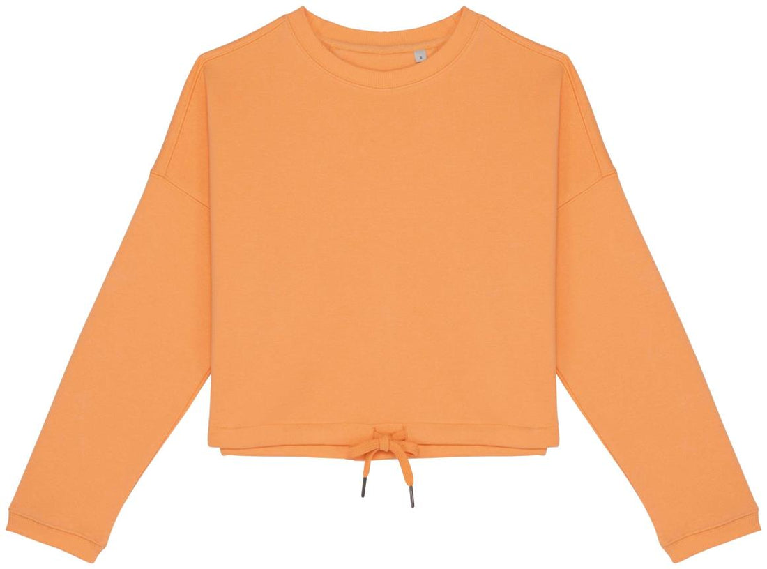 Ecologische cropped damessweater met ronde hals